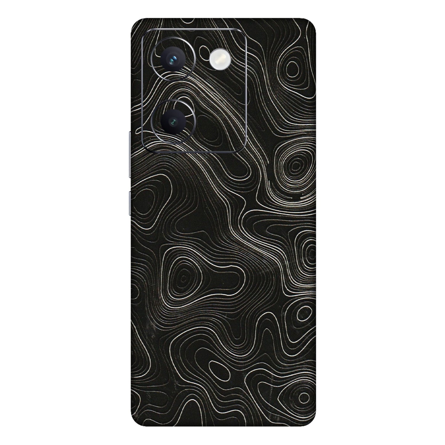 VIVO Y Series Phone Skins (All Models) - Black Swirl - 3D Embossed Finish (L-196) Vivo Y300 Plus (5G)
