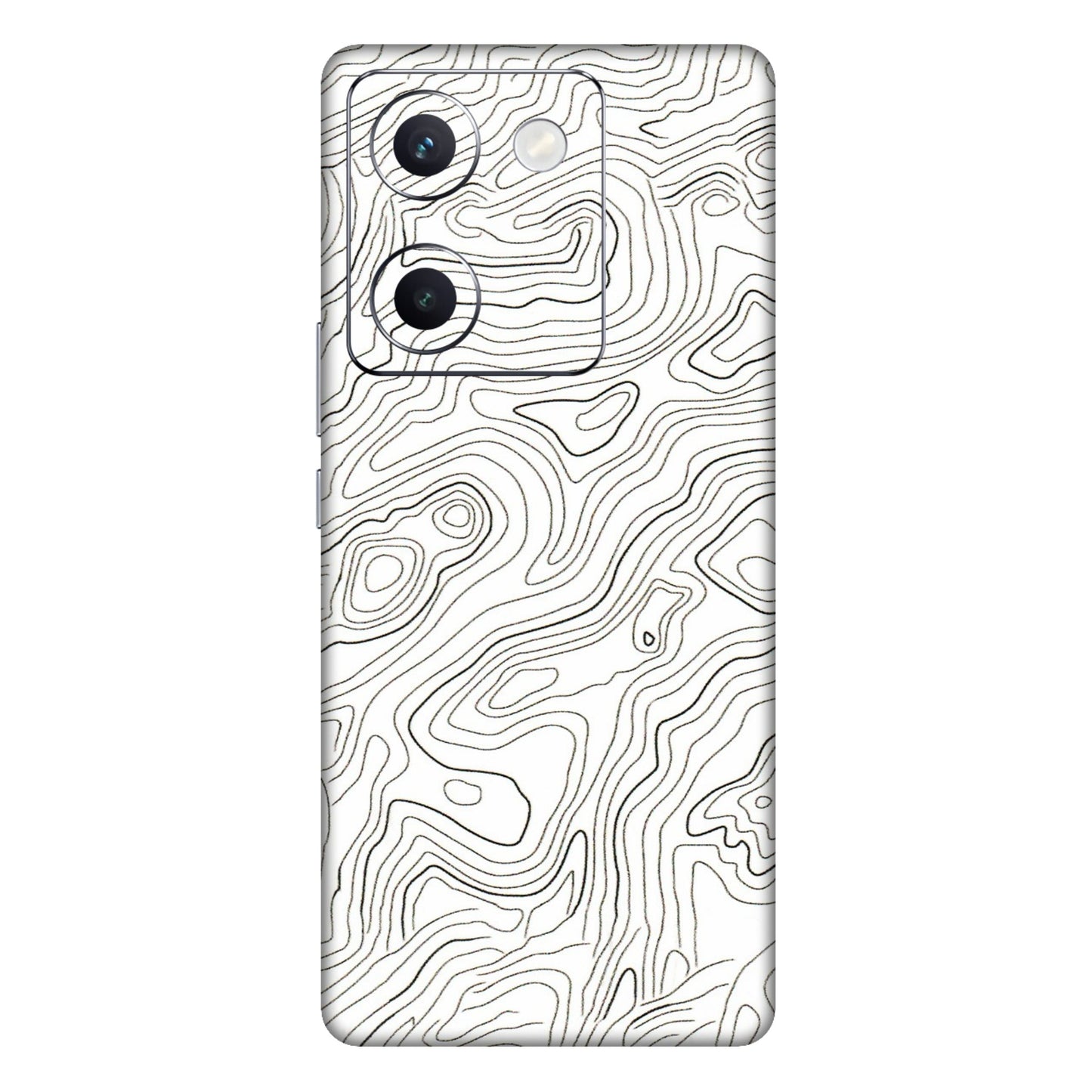VIVO Y Series Phone Skins (All Models) - White Black Swirls - 3D Embossed Finish (L-219) Vivo Y300 Plus (5G)