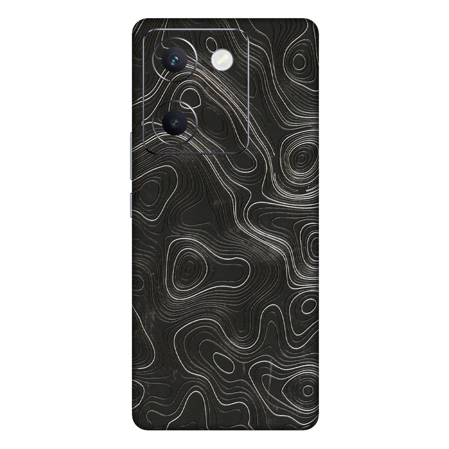 VIVO Y Series Phone Skins (All Models) - Abstract White Line Map - 3D Embossed Finish (L-269) Vivo Y300 Plus (5G)