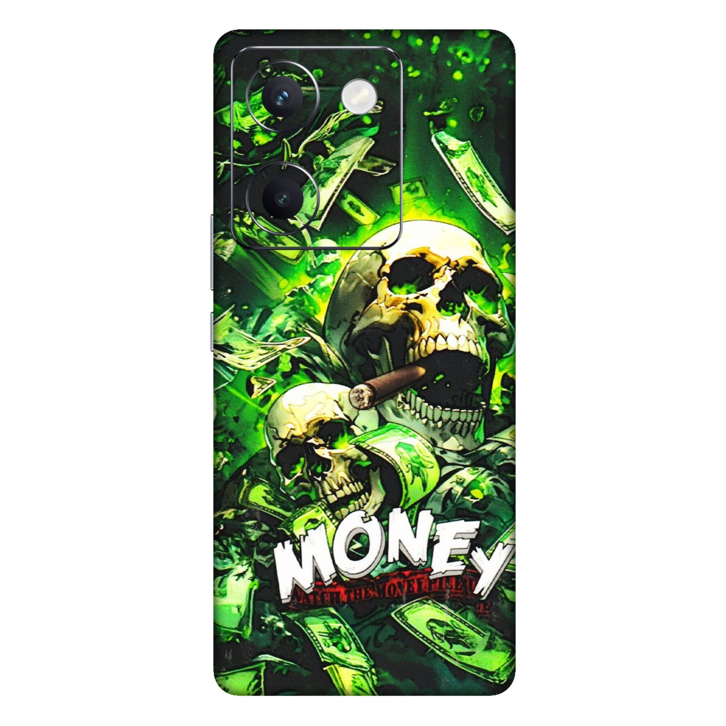 VIVO Y Series Phone Skins (All Models) - Skull Money - 3D Embossed Finish (L-303) Vivo Y300 Plus (5G)