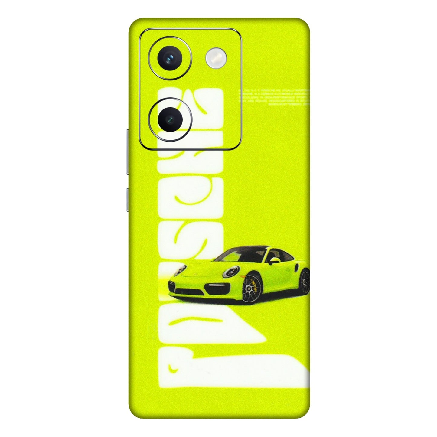 VIVO Y Series Phone Skins (All Models) - Lime Green Porche - 3D Embossed Finish (L-30) Vivo Y300 Plus (5G)