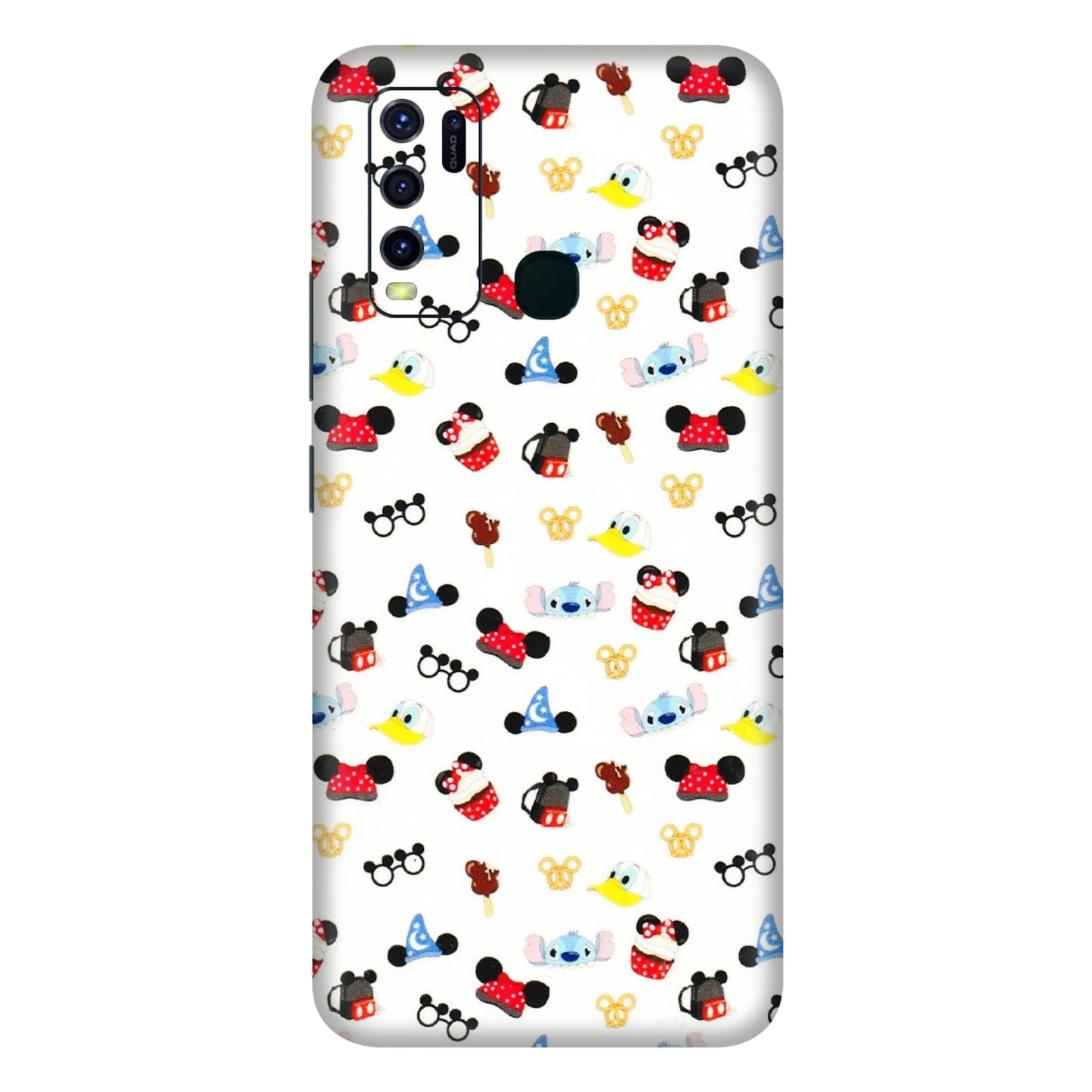 VIVO Y Series Phone Skins (All Models) - Minnie Mouse & Donald Doodles s - 3D Embossed Finish (L-194) Vivo Y30
