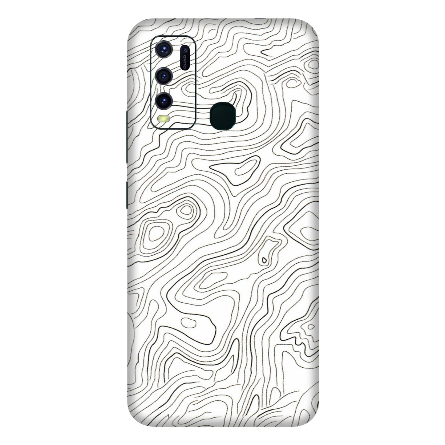 VIVO Y Series Phone Skins (All Models) - White Black Swirls - 3D Embossed Finish (L-219) Vivo Y30