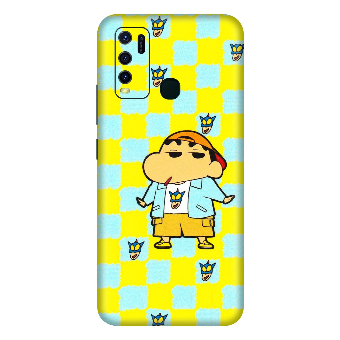 VIVO Y Series Phone Skins (All Models) - Yellow Blue Shinchan Cute - 3D Embossed Finish (L-221) Vivo Y30