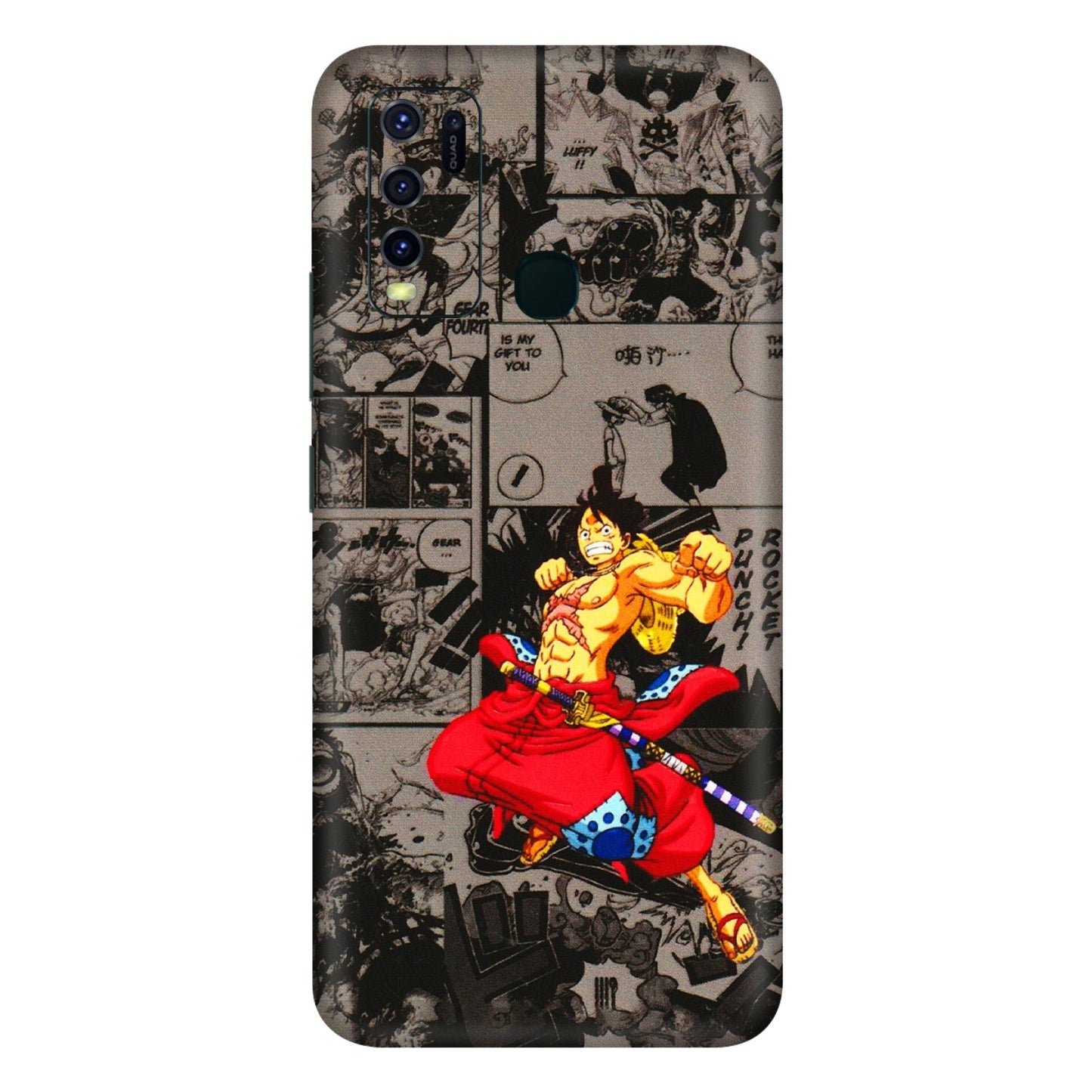 VIVO Y Series Phone Skins (All Models) - One Piece Rocket Punch Manga - 3D Embossed Finish (L-25) Vivo Y30