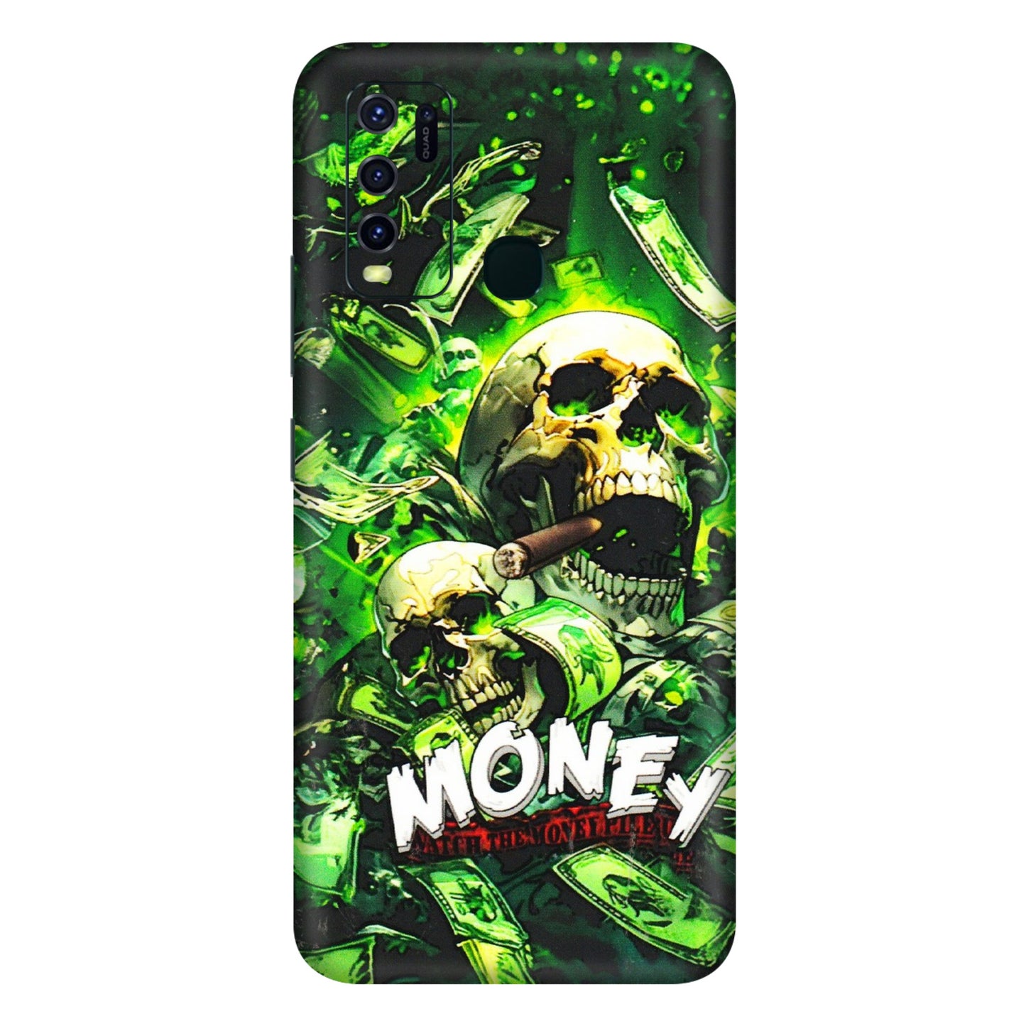 VIVO Y Series Phone Skins (All Models) - Skull Money - 3D Embossed Finish (L-303) Vivo Y30