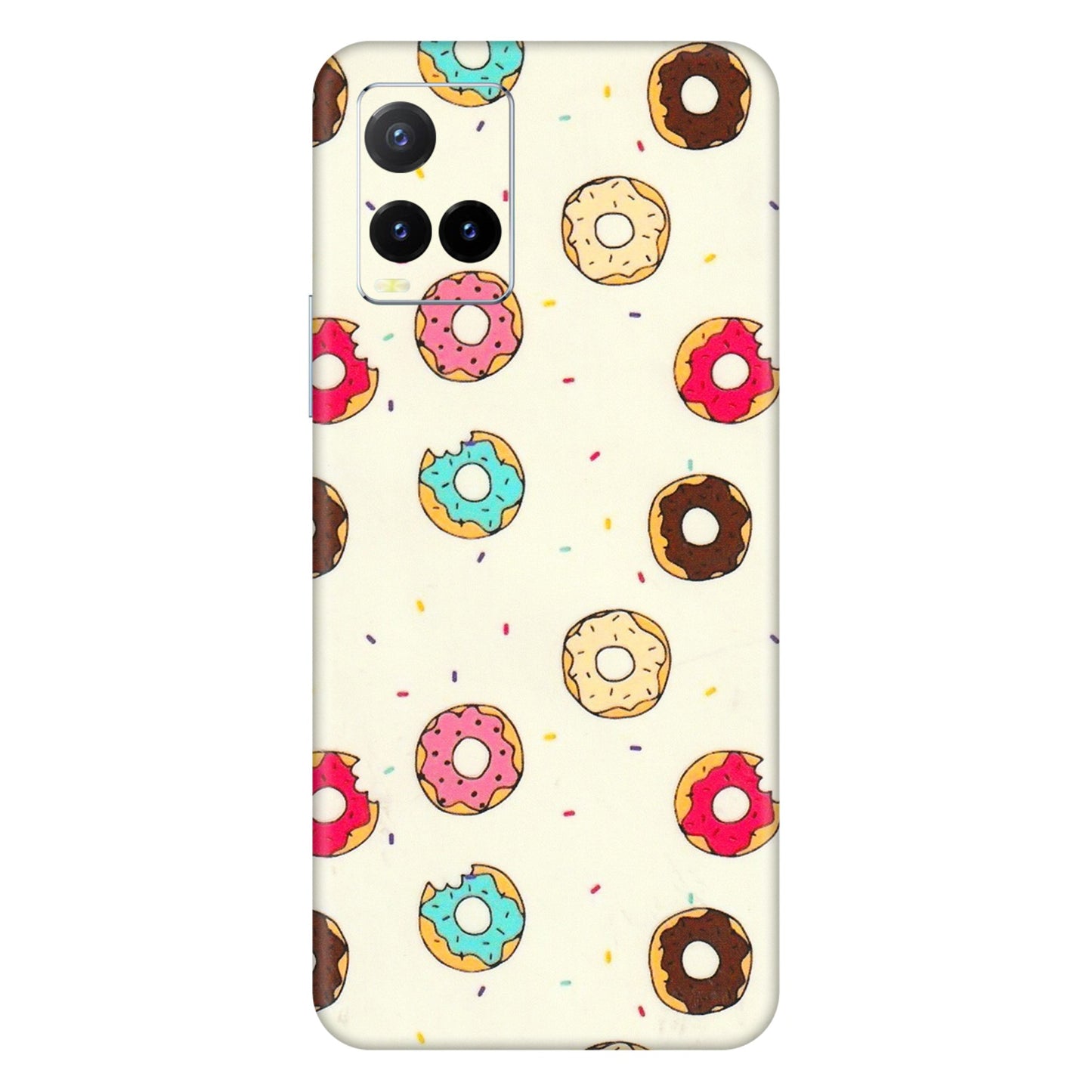 VIVO Y Series Phone Skins (All Models) - Mini Donuts Doodle Art - 3D Embossed Finish (L-122) Vivo Y33T