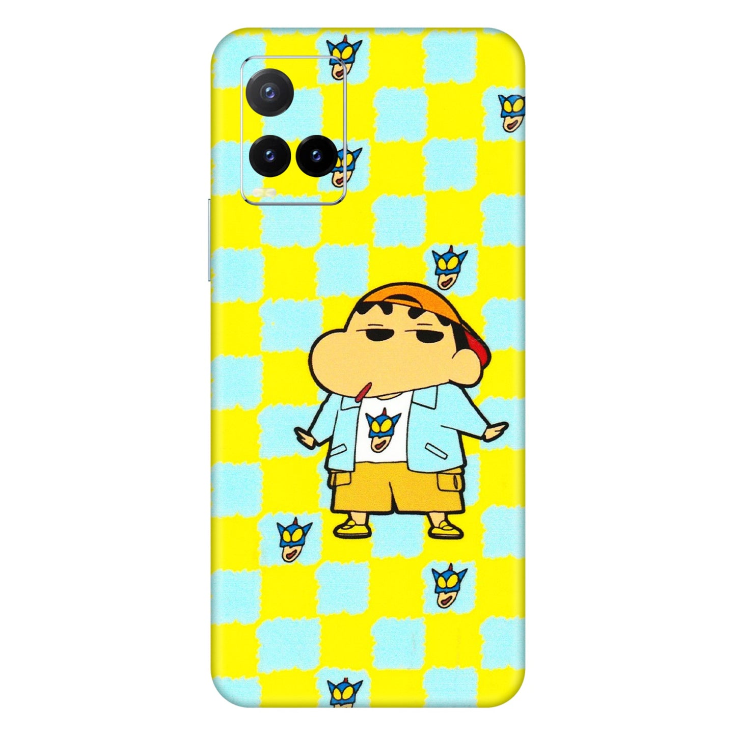 VIVO Y Series Phone Skins (All Models) - Yellow Blue Shinchan Cute - 3D Embossed Finish (L-221) Vivo Y33T