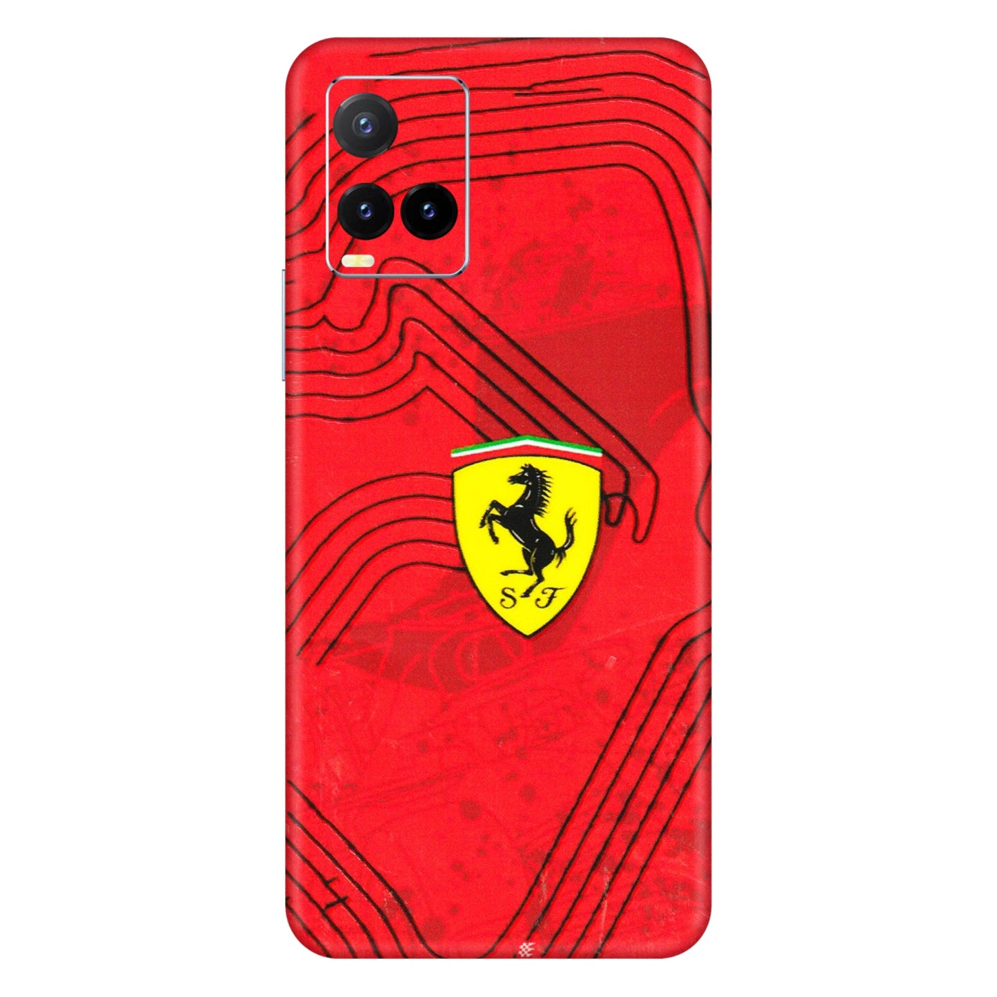 VIVO Y Series Phone Skins (All Models) - Red Ferrari Logo Stylish - 3D Embossed Finish (L-238) Vivo Y33T