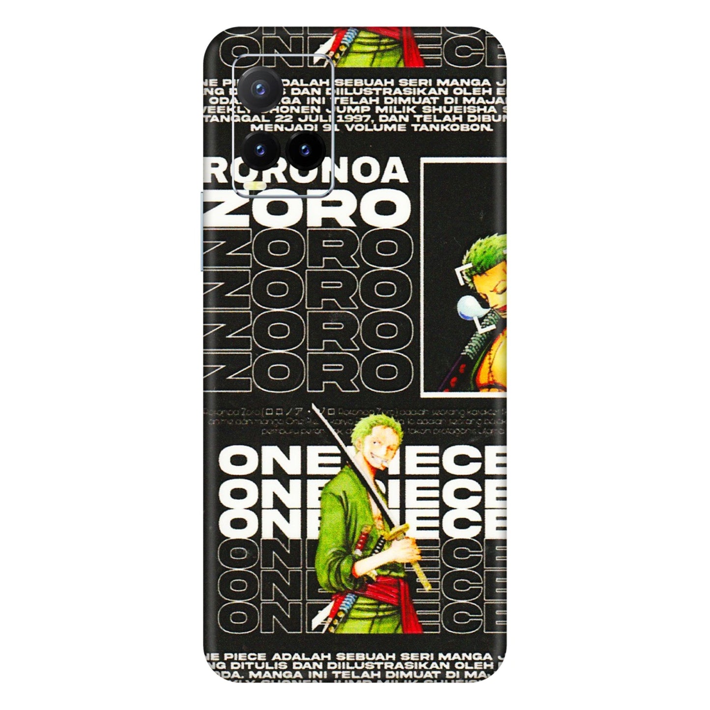 VIVO Y Series Phone Skins (All Models) - One Piece Zoro - 3D Embossed Finish (L-250) Vivo Y33T