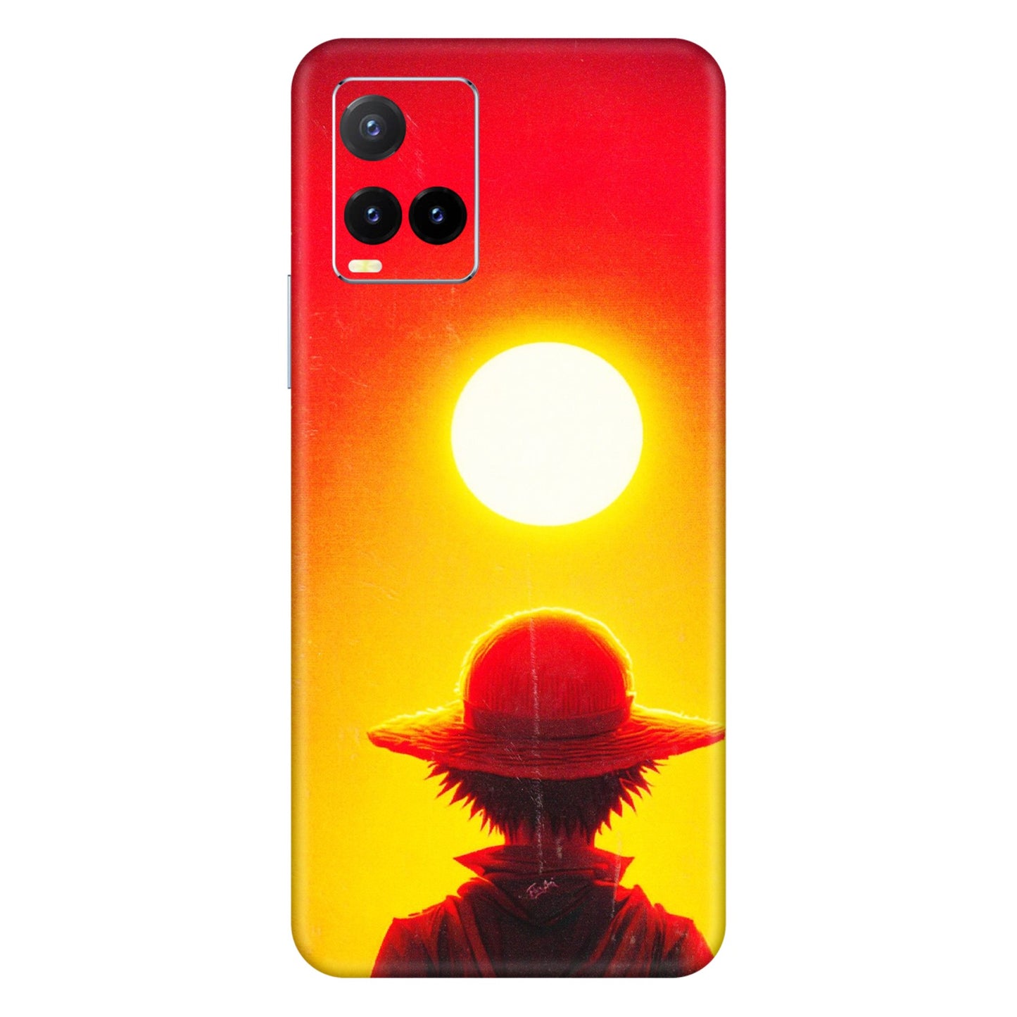 VIVO Y Series Phone Skins (All Models) - Cool Sunset With Monkey D.Luffy Anime - 3D Embossed Finish (L-329) Vivo Y33T