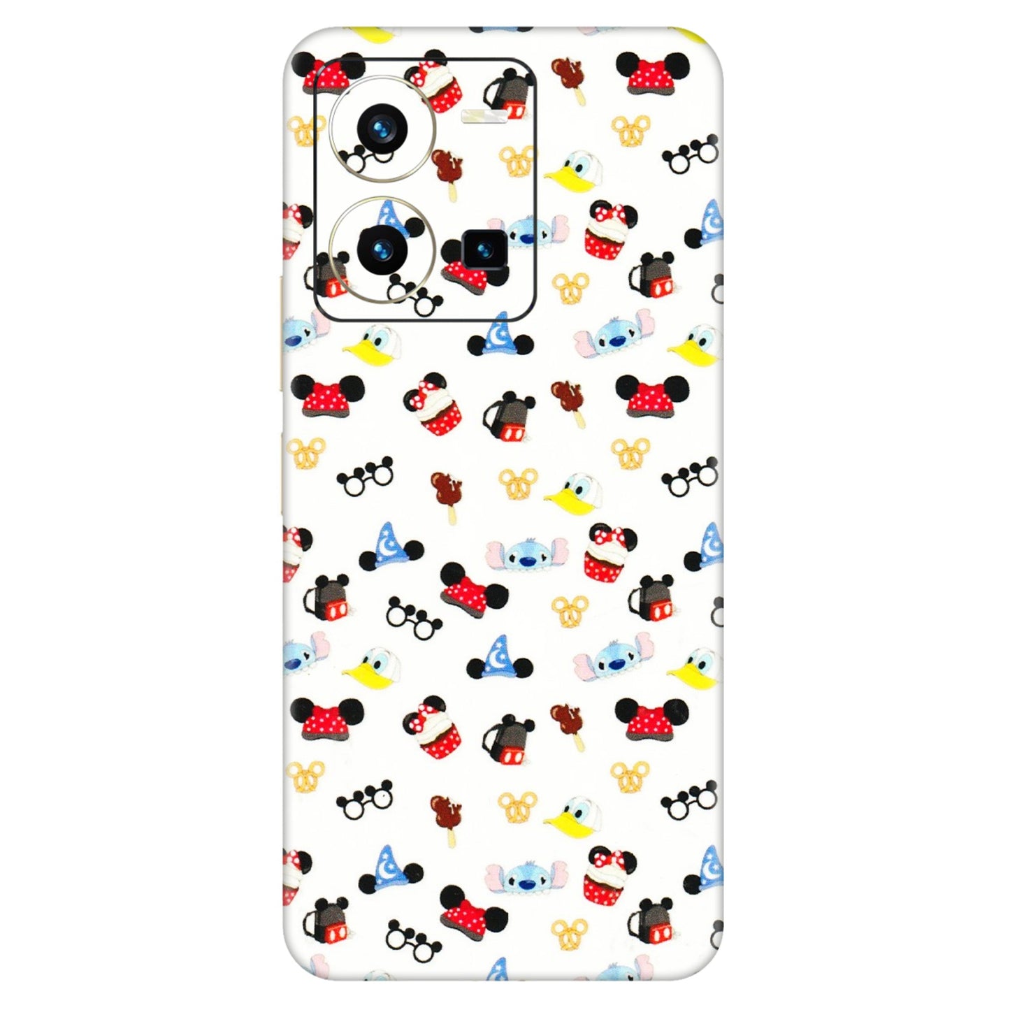 VIVO Y Series Phone Skins (All Models) - Minnie Mouse & Donald Doodles s - 3D Embossed Finish (L-194) Vivo Y35 2022