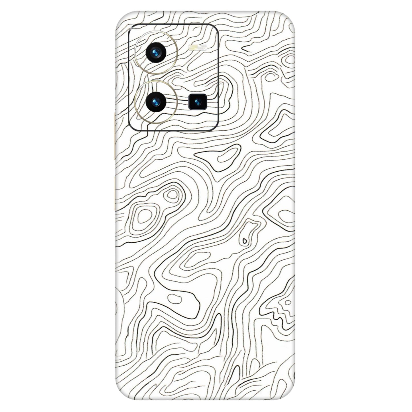 VIVO Y Series Phone Skins (All Models) - White Black Swirls - 3D Embossed Finish (L-219) Vivo Y35 2022