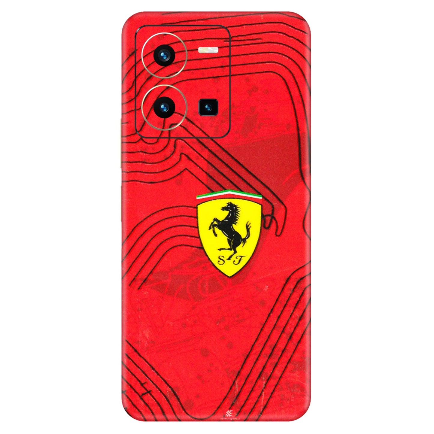 VIVO Y Series Phone Skins (All Models) - Red Ferrari Logo Stylish - 3D Embossed Finish (L-238) Vivo Y35 2022