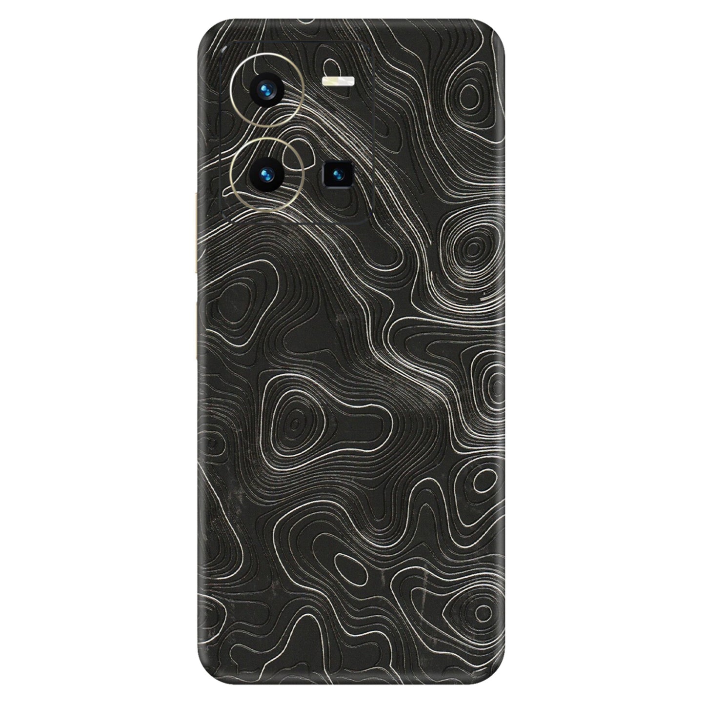 VIVO Y Series Phone Skins (All Models) - Abstract White Line Map - 3D Embossed Finish (L-269) Vivo Y35 2022