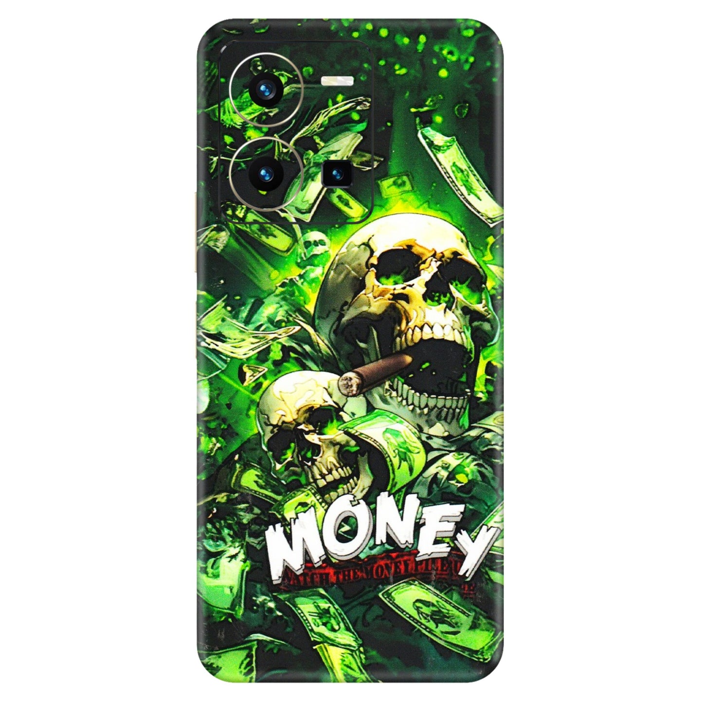 VIVO Y Series Phone Skins (All Models) - Skull Money - 3D Embossed Finish (L-303) Vivo Y35 2022