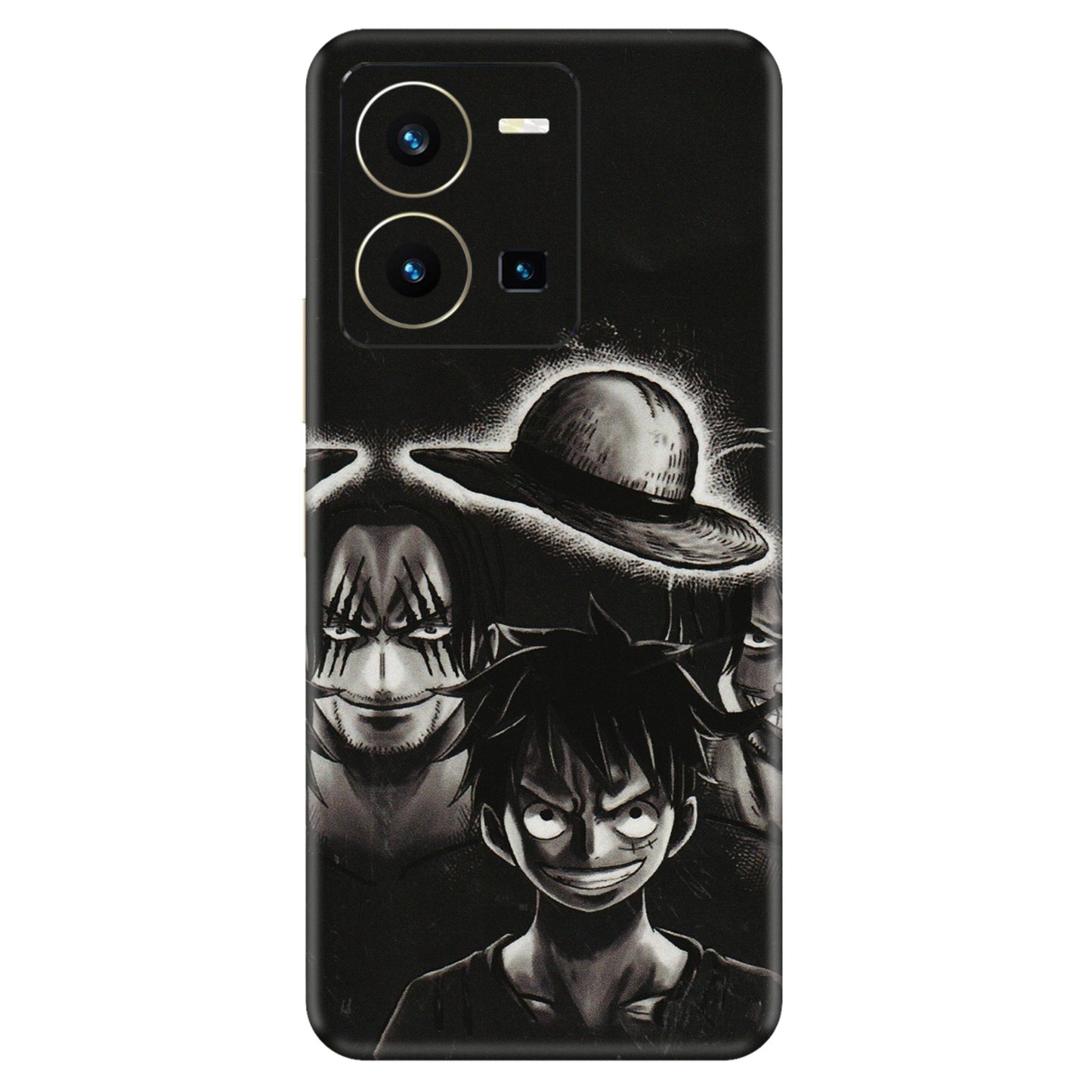 VIVO Y Series Phone Skins (All Models) - Black Luffy Hat - 3D Embossed Finish (L-57) Vivo Y35 2022