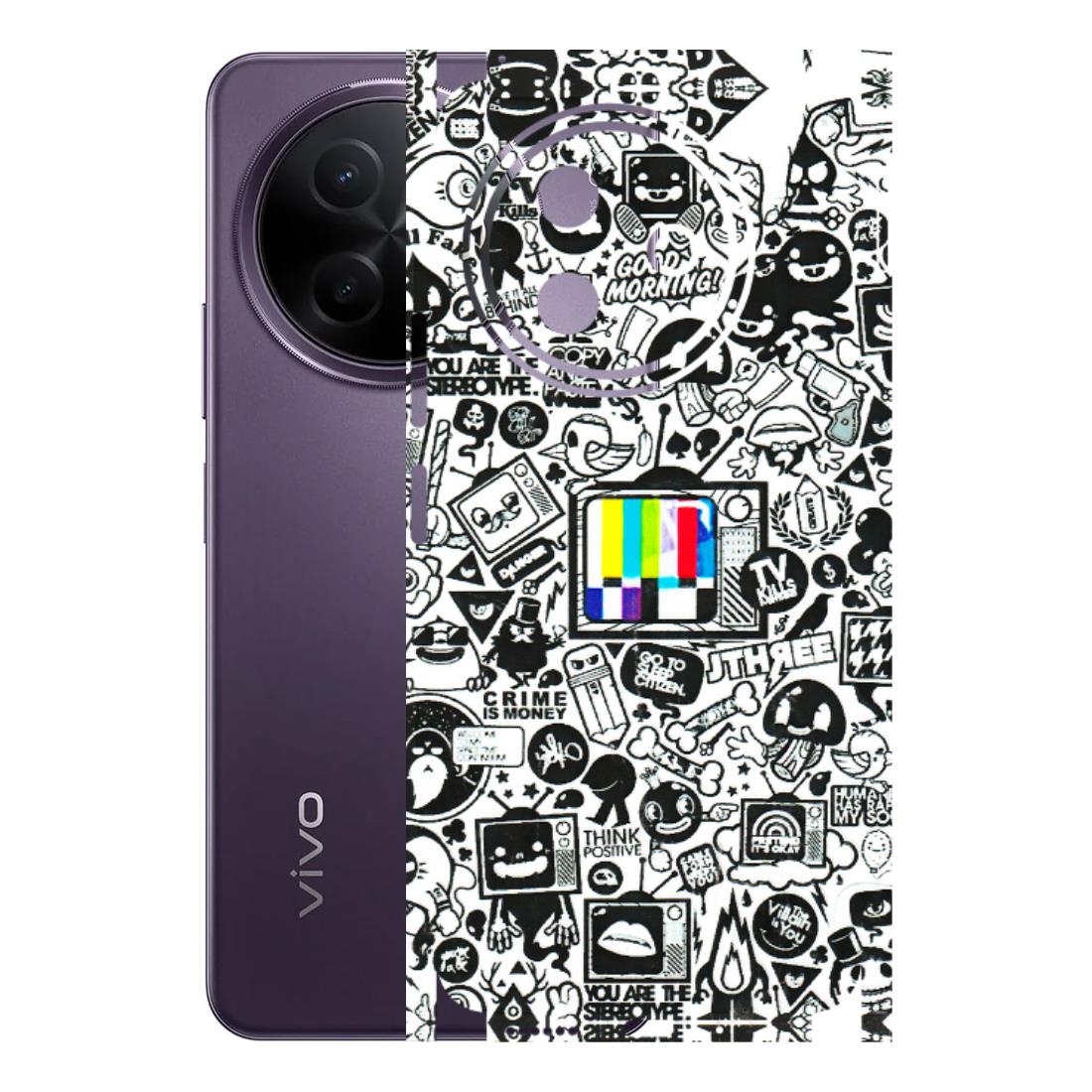 VIVO Y Series Phone Skins (All Models) - Doodles Positive Art - 3D Embossed Finish (L-263) Vivo Y39 5G