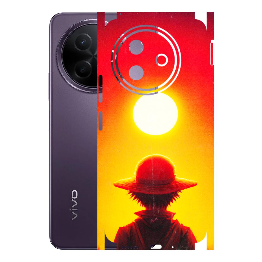 VIVO Y Series Phone Skins (All Models) - Cool Sunset With Monkey D.Luffy Anime - 3D Embossed Finish (L-329) Vivo Y39 5G