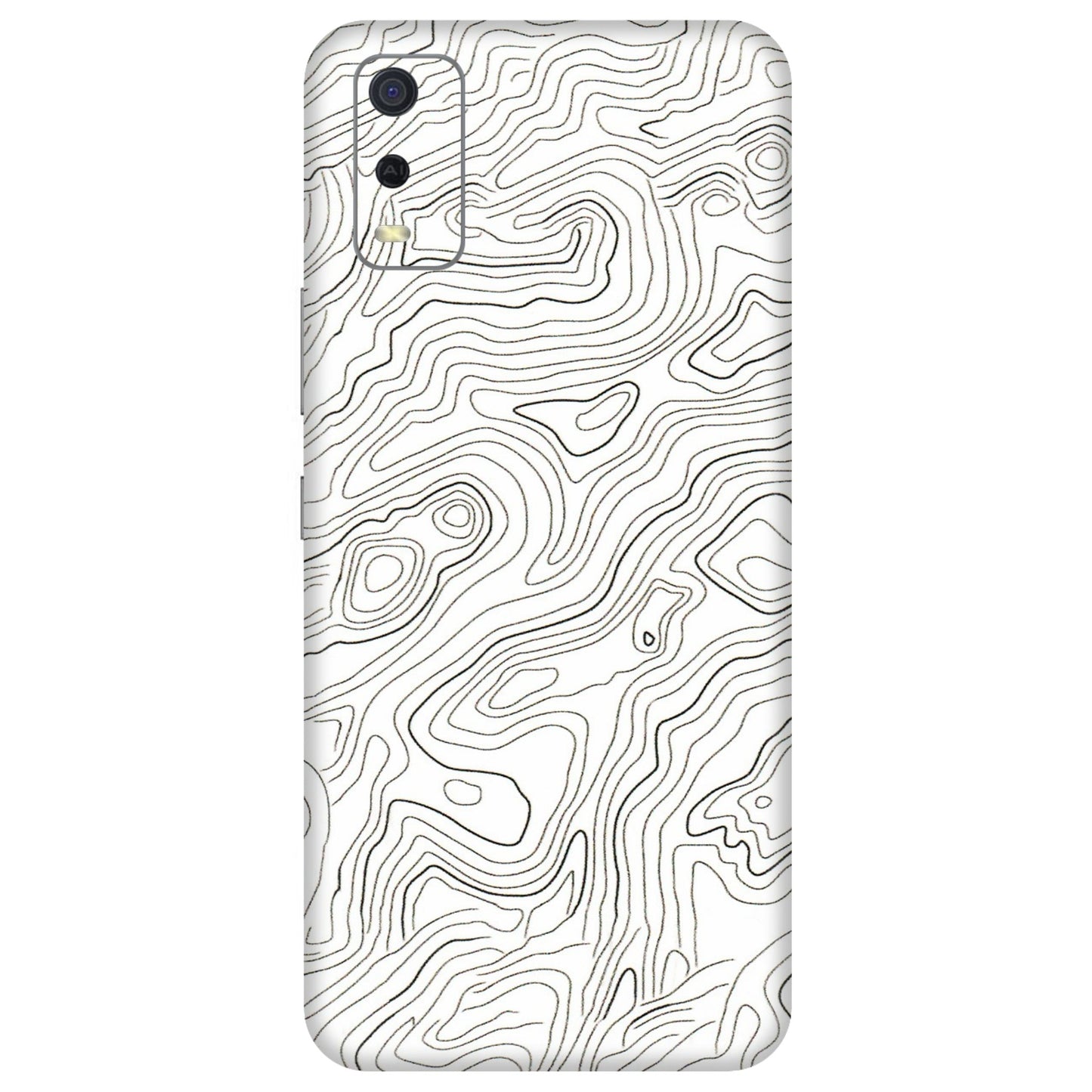 VIVO Y Series Phone Skins (All Models) - White Black Swirls - 3D Embossed Finish (L-219) Vivo Y3S