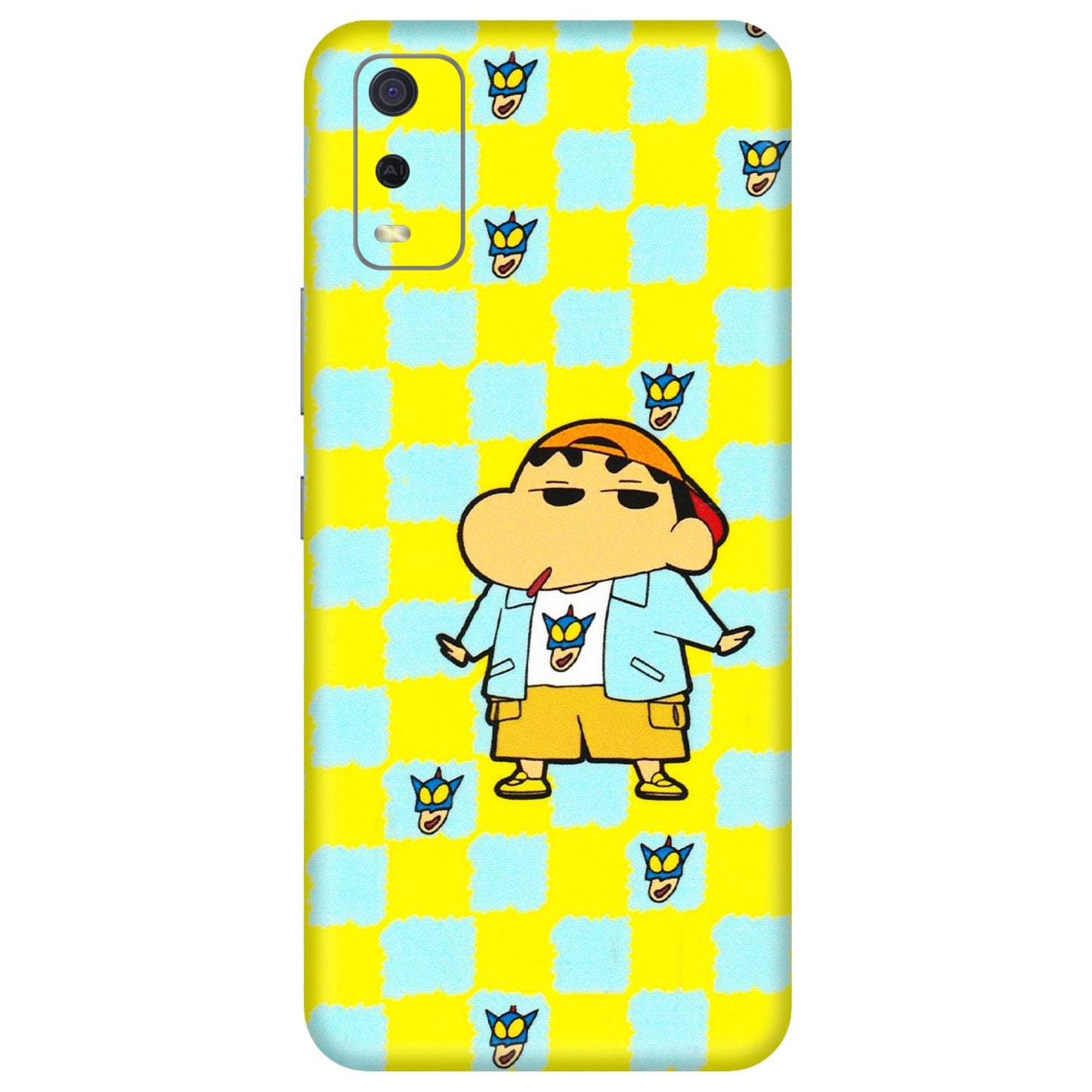 VIVO Y Series Phone Skins (All Models) - Yellow Blue Shinchan Cute - 3D Embossed Finish (L-221) Vivo Y3S