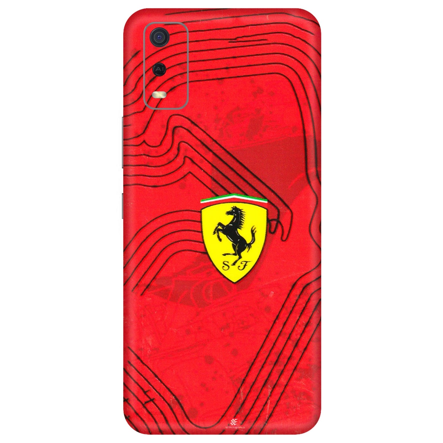 VIVO Y Series Phone Skins (All Models) - Red Ferrari Logo Stylish - 3D Embossed Finish (L-238) Vivo Y3S