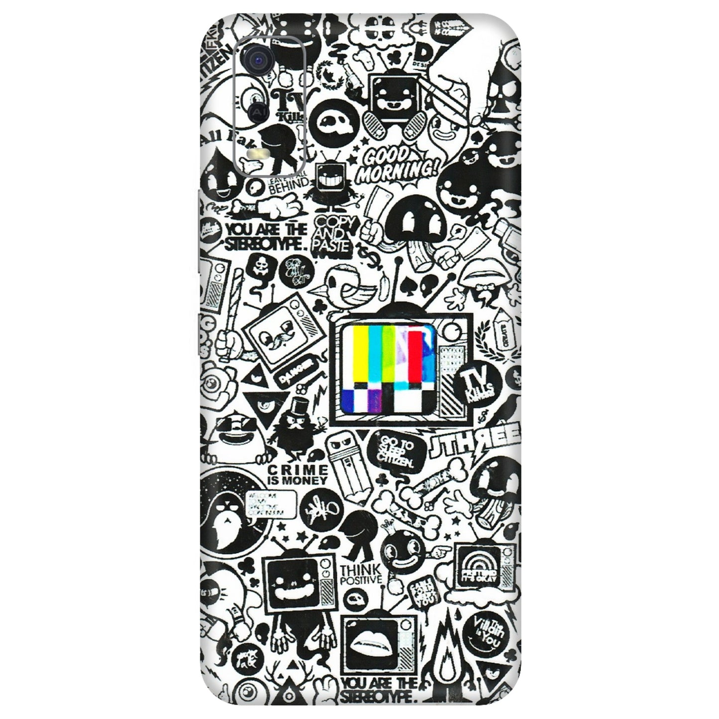 VIVO Y Series Phone Skins (All Models) - Doodles Positive Art - 3D Embossed Finish (L-263) Vivo Y3S