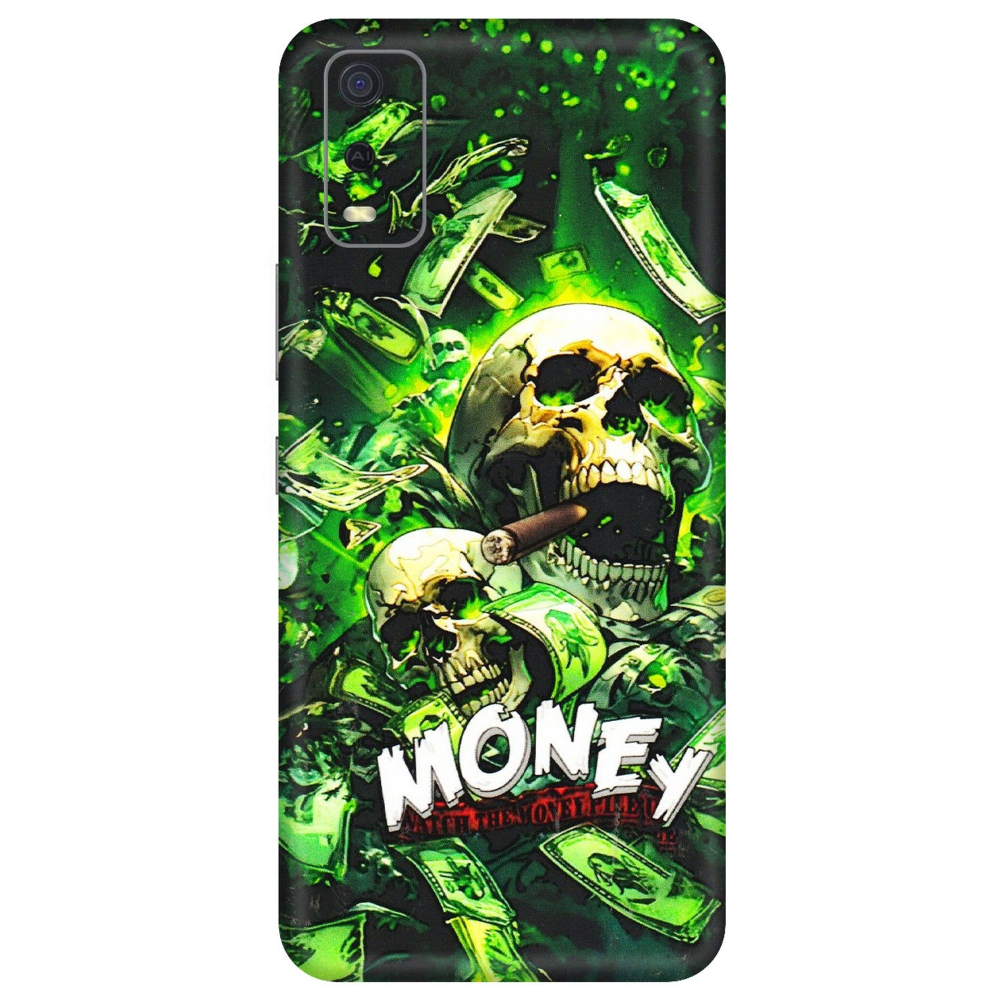 VIVO Y Series Phone Skins (All Models) - Skull Money - 3D Embossed Finish (L-303) Vivo Y3S
