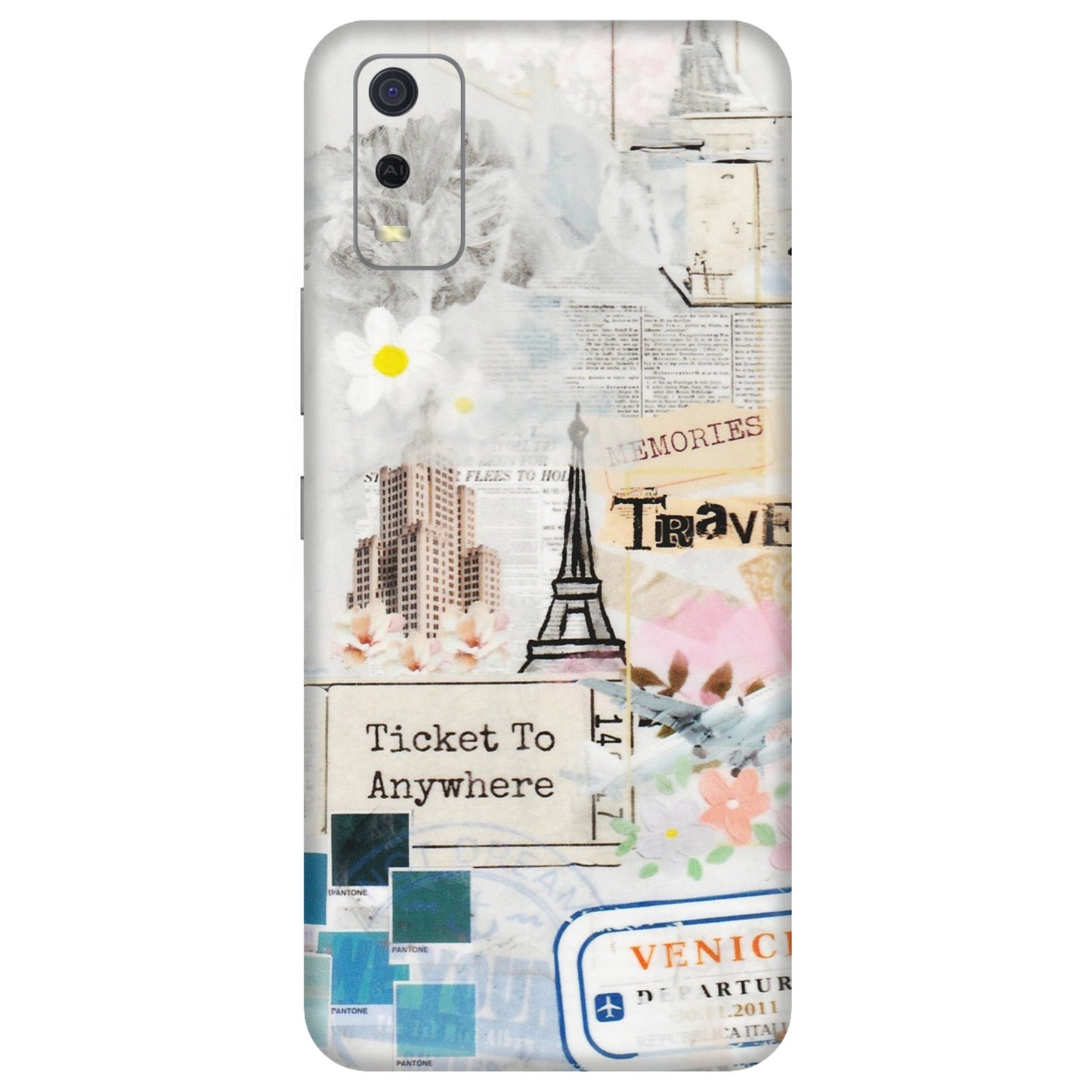 VIVO Y Series Phone Skins (All Models) - Travel Memories - Transparent Finish (T-09) Vivo Y3S