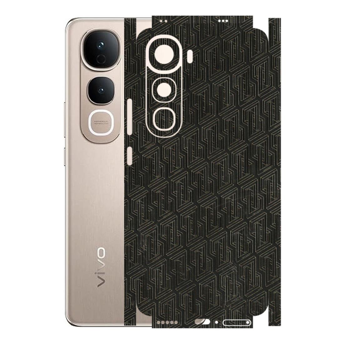 VIVO Y Series Phone Skins (All Models) - Black Abstract Pattern - 3D Embossed Finish (L-117) Vivo Y400 5G