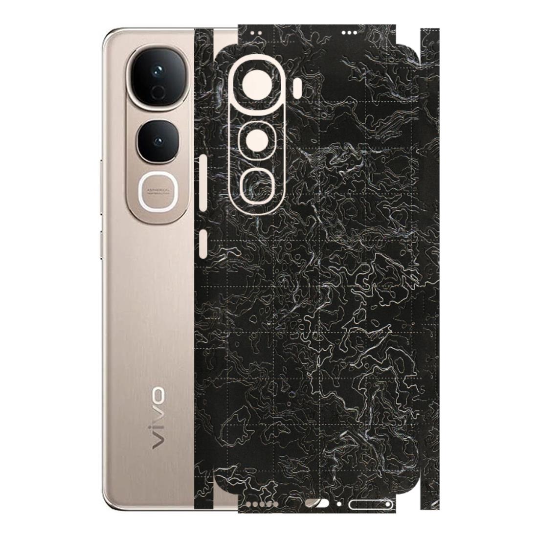 VIVO Y Series Phone Skins (All Models) - Black map Texture - 3D Embossed Finish (L-201) Vivo Y400 5G