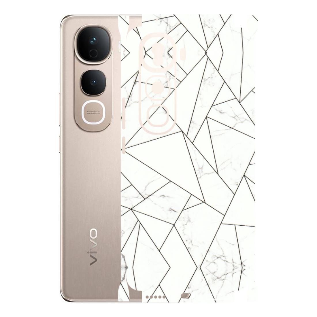 VIVO Y Series Phone Skins (All Models) - Luxury White Marble Effect - 3D Embossed Finish (L-168) Vivo Y400 Pro 5G