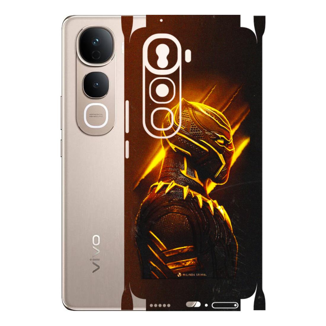 VIVO Y Series Phone Skins (All Models) - Gold Black Panther - 3D Embossed Finish (L-181) Vivo Y400 Pro 5G