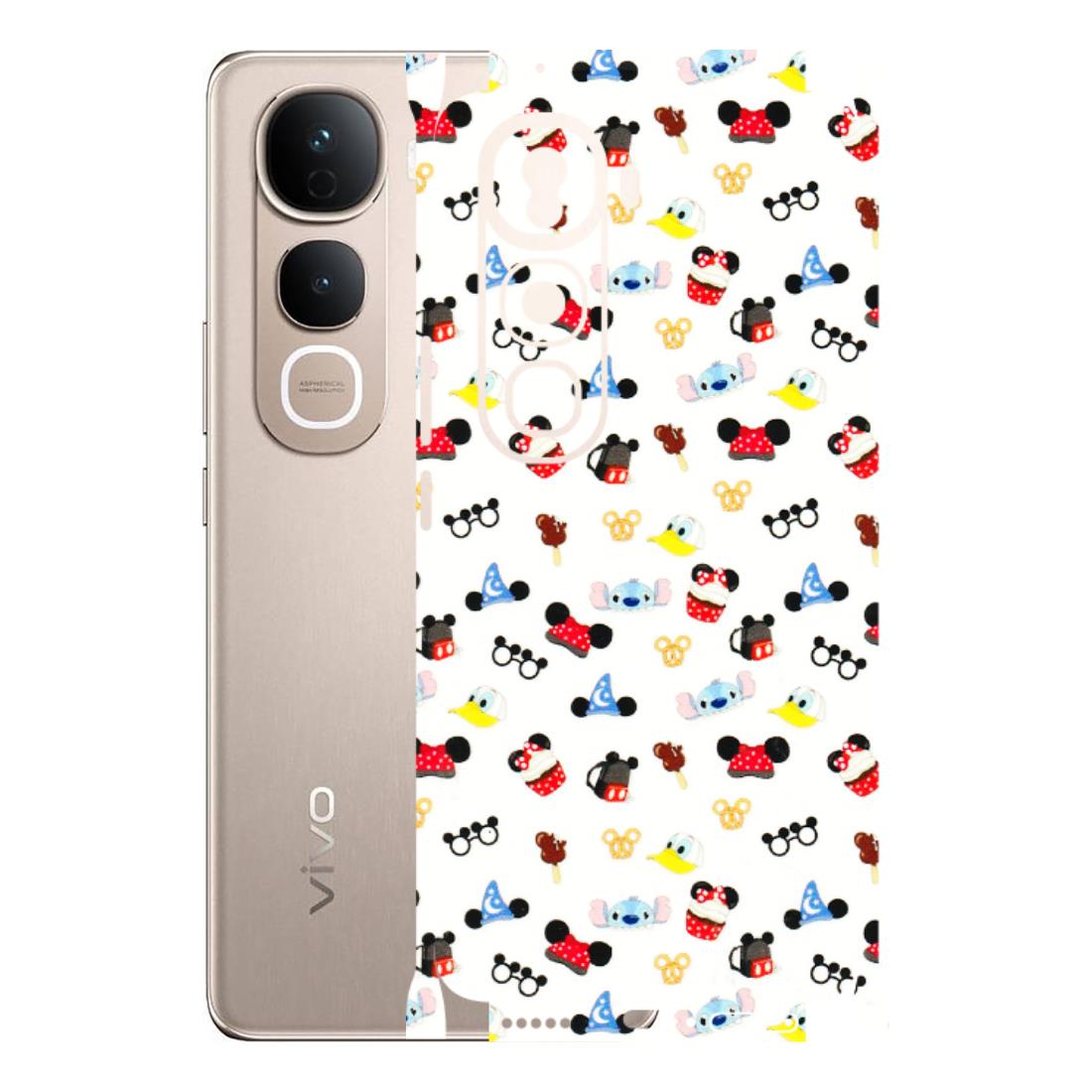 VIVO Y Series Phone Skins (All Models) - Minnie Mouse & Donald Doodles s - 3D Embossed Finish (L-194) Vivo Y400 Pro 5G