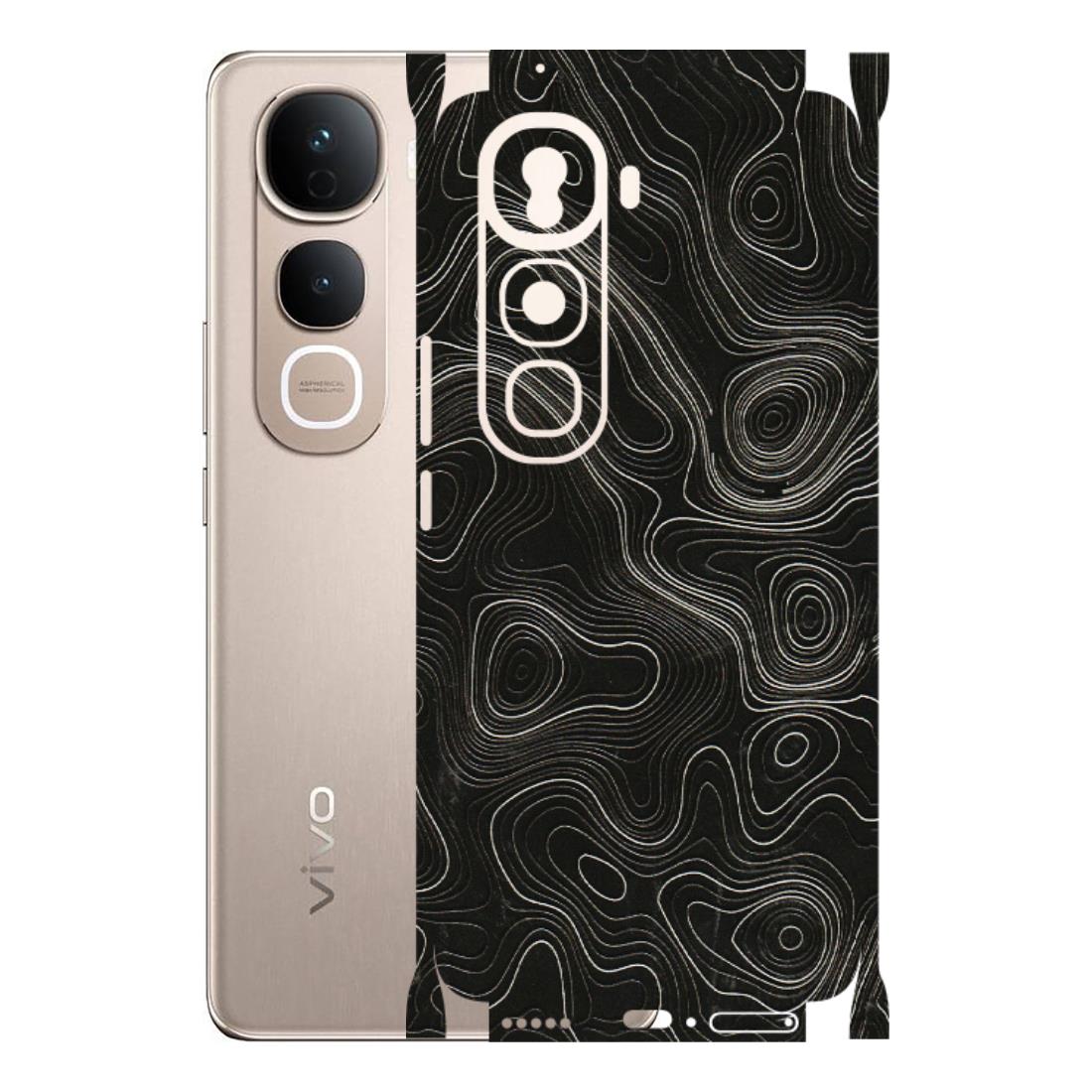 VIVO Y Series Phone Skins (All Models) - Black Swirl - 3D Embossed Finish (L-196) Vivo Y400 Pro 5G
