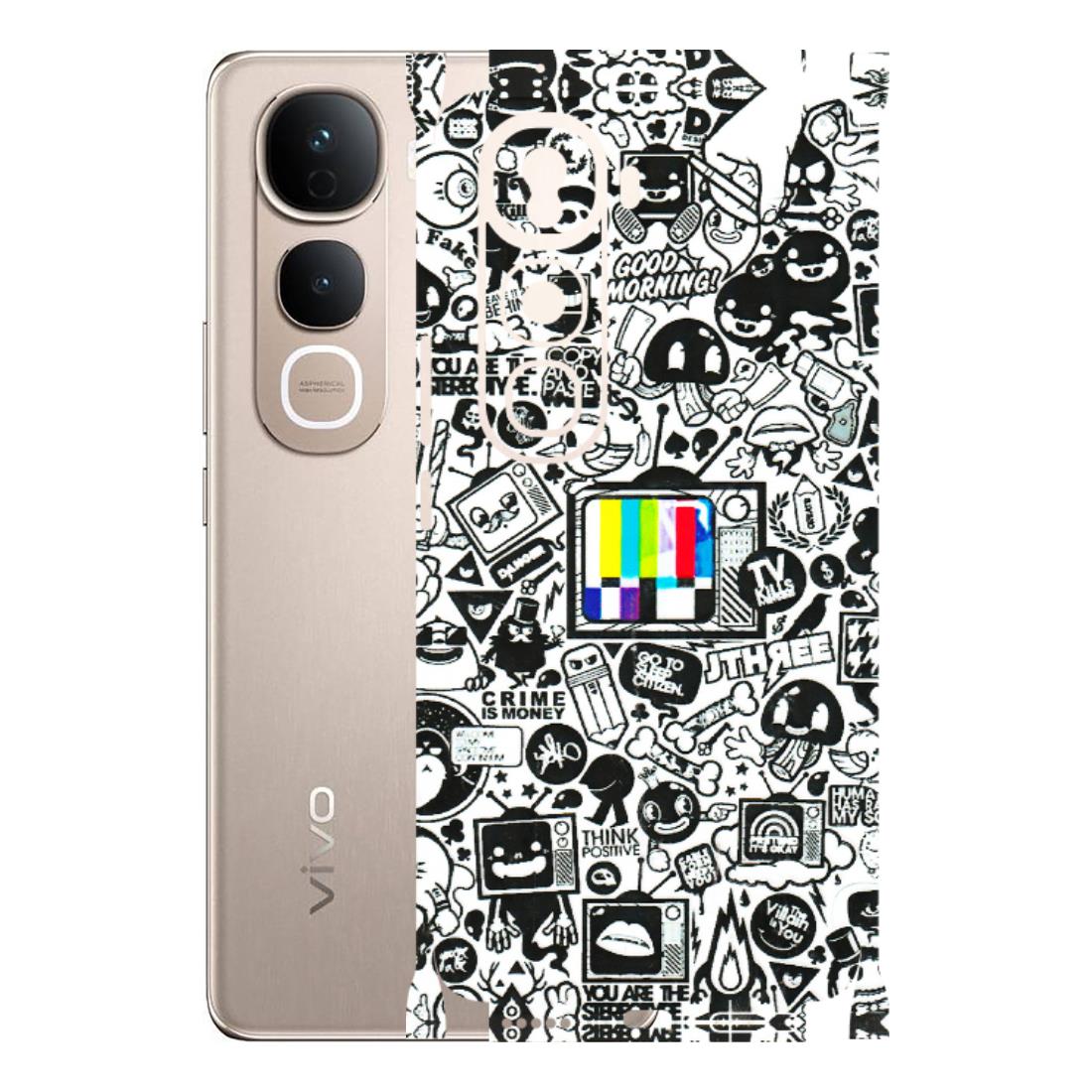 VIVO Y Series Phone Skins (All Models) - Doodles Positive Art - 3D Embossed Finish (L-263) Vivo Y400 Pro 5G