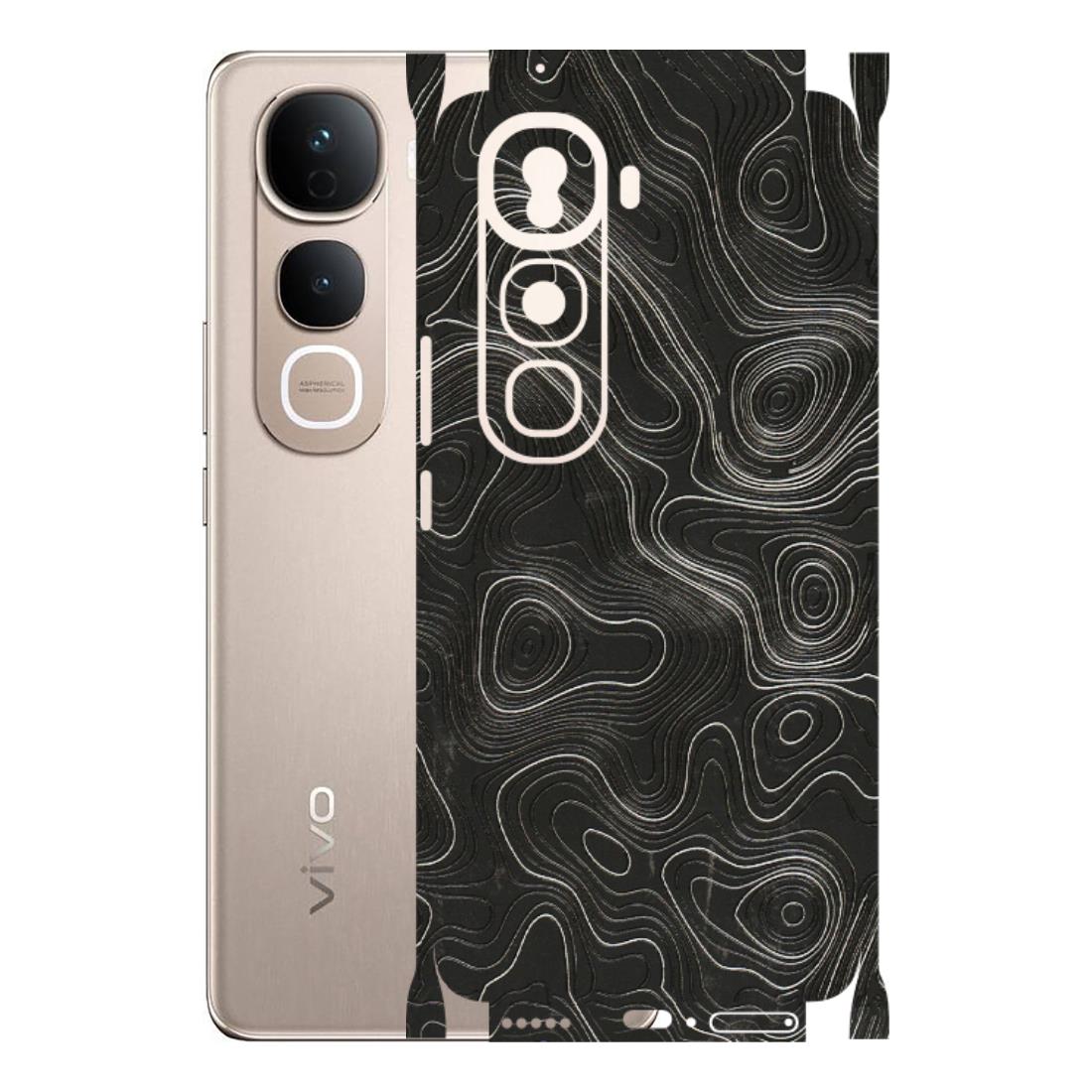 VIVO Y Series Phone Skins (All Models) - Abstract White Line Map - 3D Embossed Finish (L-269) Vivo Y400 Pro 5G
