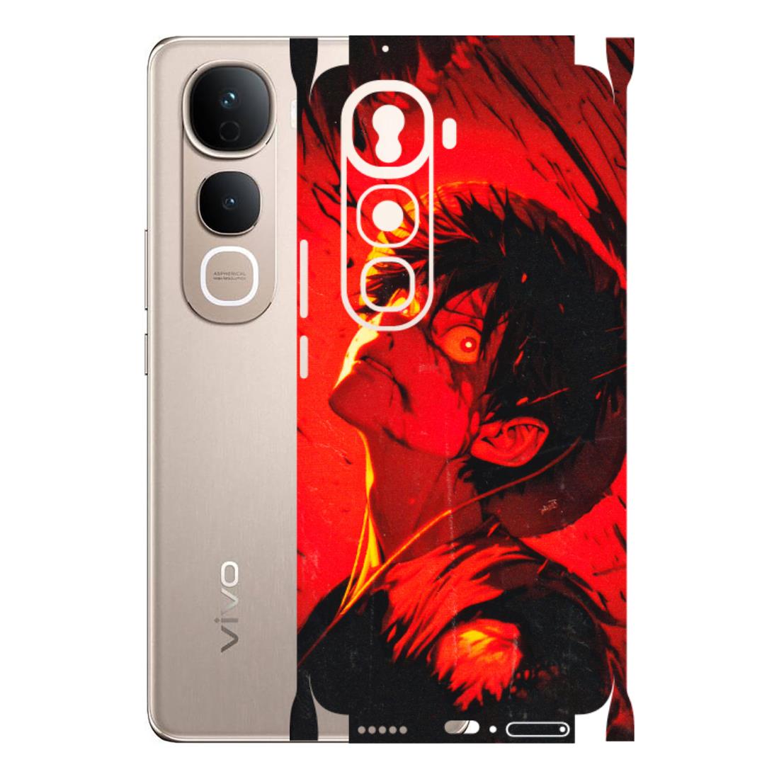 VIVO Y Series Phone Skins (All Models) - D.Luffy Power Up One Piece Anime - 3D Embossed Finish (L-326) Vivo Y400 Pro 5G