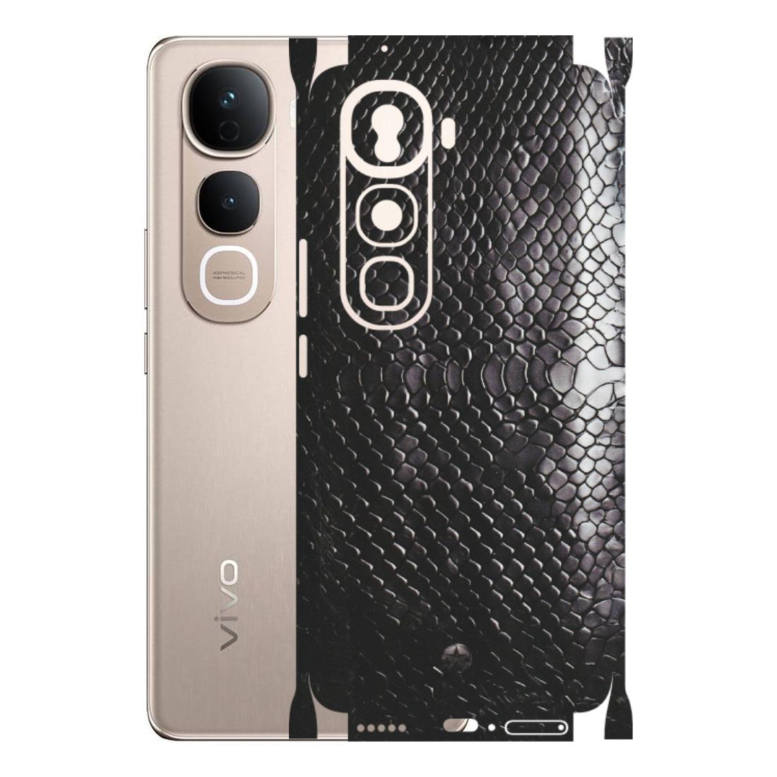 VIVO Y Series Phone Skins (All Models) - Black Snack Leather - Matte Finish (M-147) Vivo Y400 Pro 5G