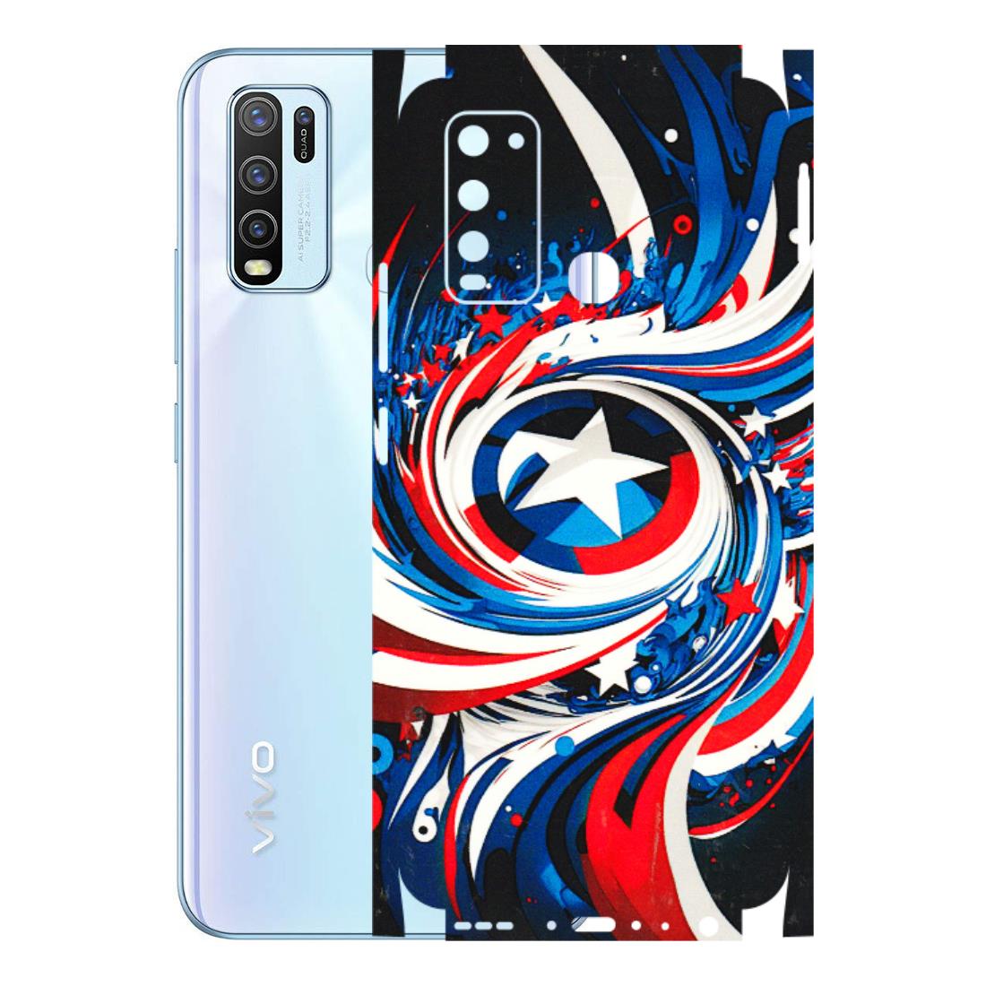 VIVO Y Series Phone Skins (All Models) - Captain America Logo - 3D Embossed Finish (L-307) Vivo Y50