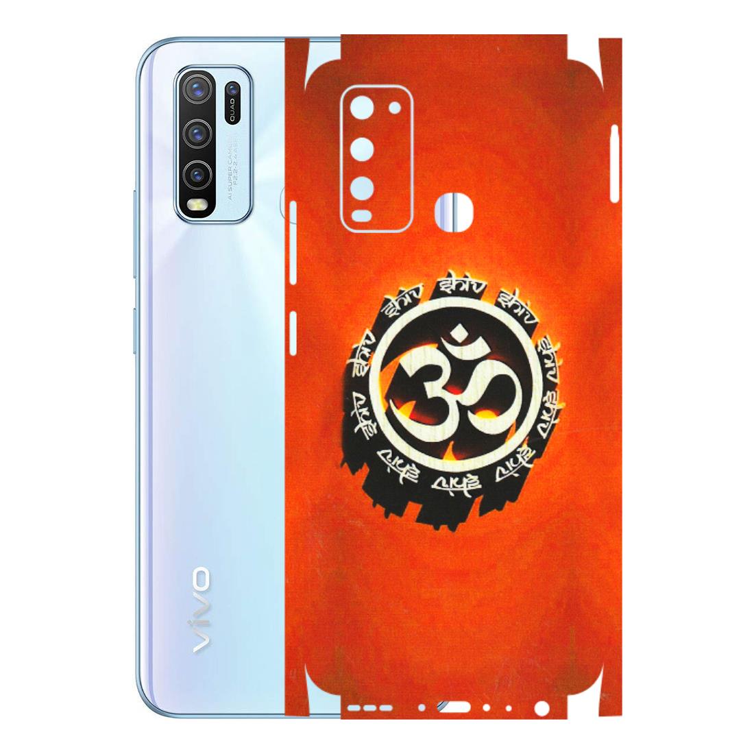 VIVO Y Series Phone Skins (All Models) - Aum Shiv Orange - 3D Embossed Finish (L-32) Vivo Y50
