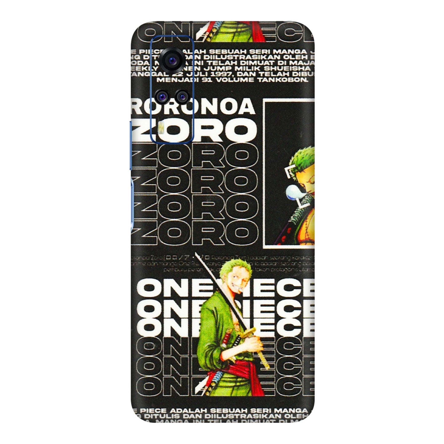 VIVO Y Series Phone Skins (All Models) - One Piece Zoro - 3D Embossed Finish (L-250) Vivo Y51A
