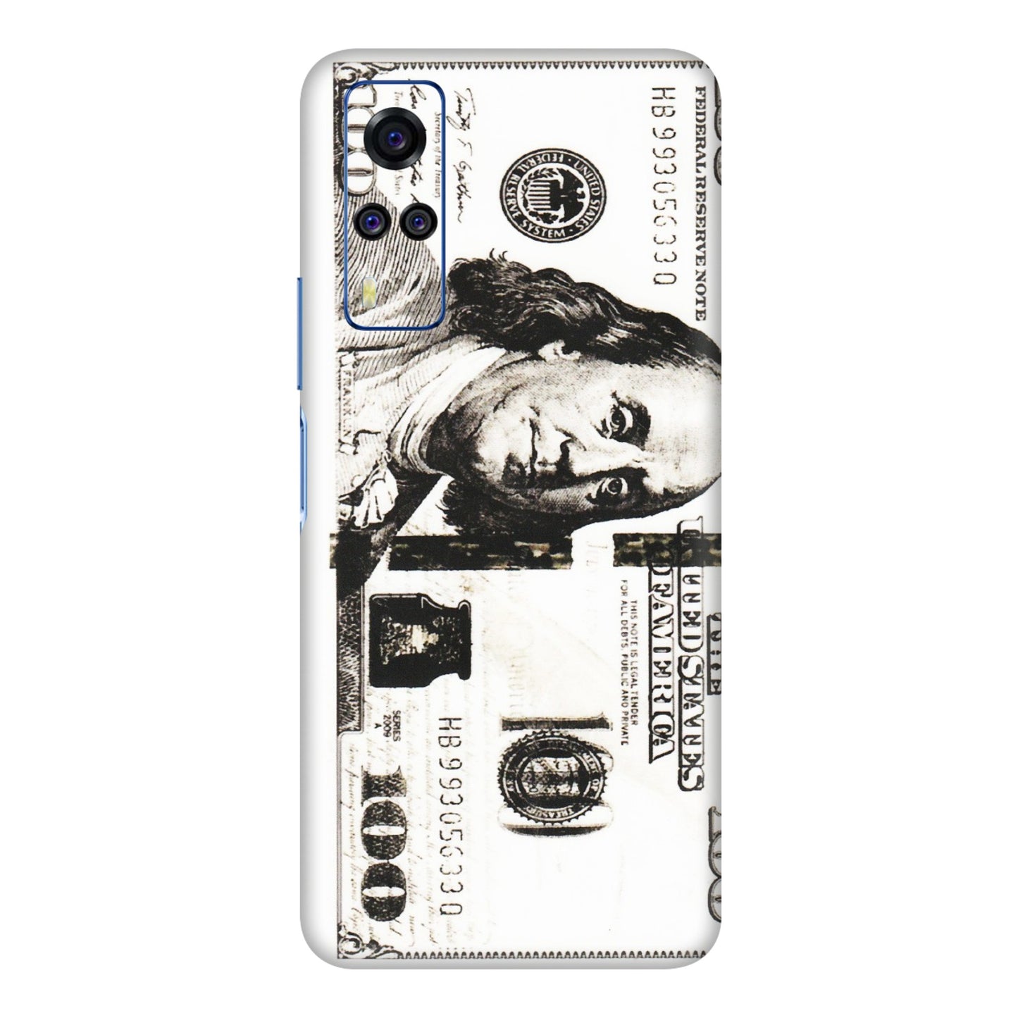 VIVO Y Series Phone Skins (All Models) - 100 Dollar Currency - Transparent Finish (T-01) Vivo Y51A