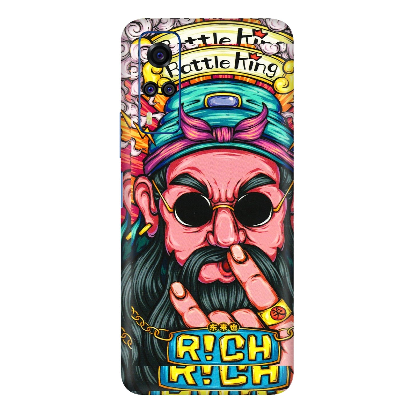 VIVO Y Series Phone Skins (All Models) - Battle King Dude Face - 3D Embossed Finish (L-178) Vivo Y51