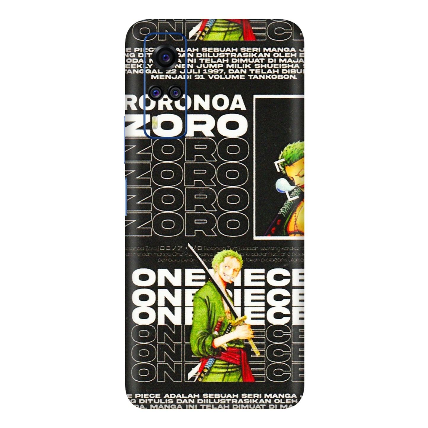 VIVO Y Series Phone Skins (All Models) - One Piece Zoro - 3D Embossed Finish (L-250) Vivo Y51