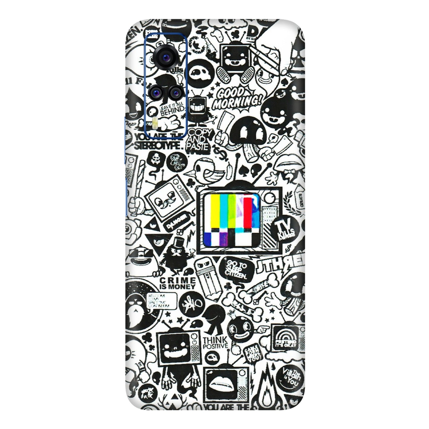 VIVO Y Series Phone Skins (All Models) - Doodles Positive Art - 3D Embossed Finish (L-263) Vivo Y51