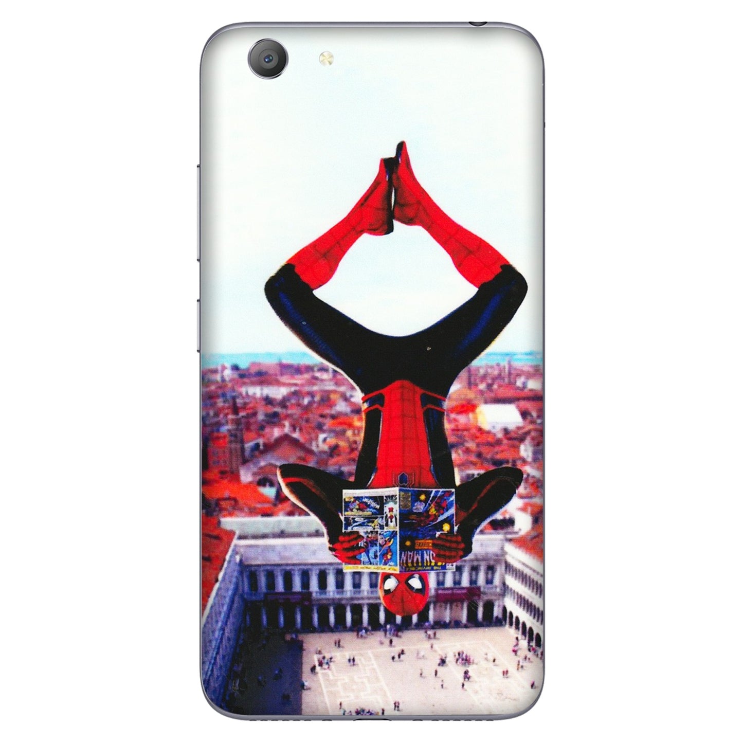 VIVO Y Series Phone Skins (All Models) - Spiderman Hanging - 3D Embossed Finish (L-53) Vivo Y53