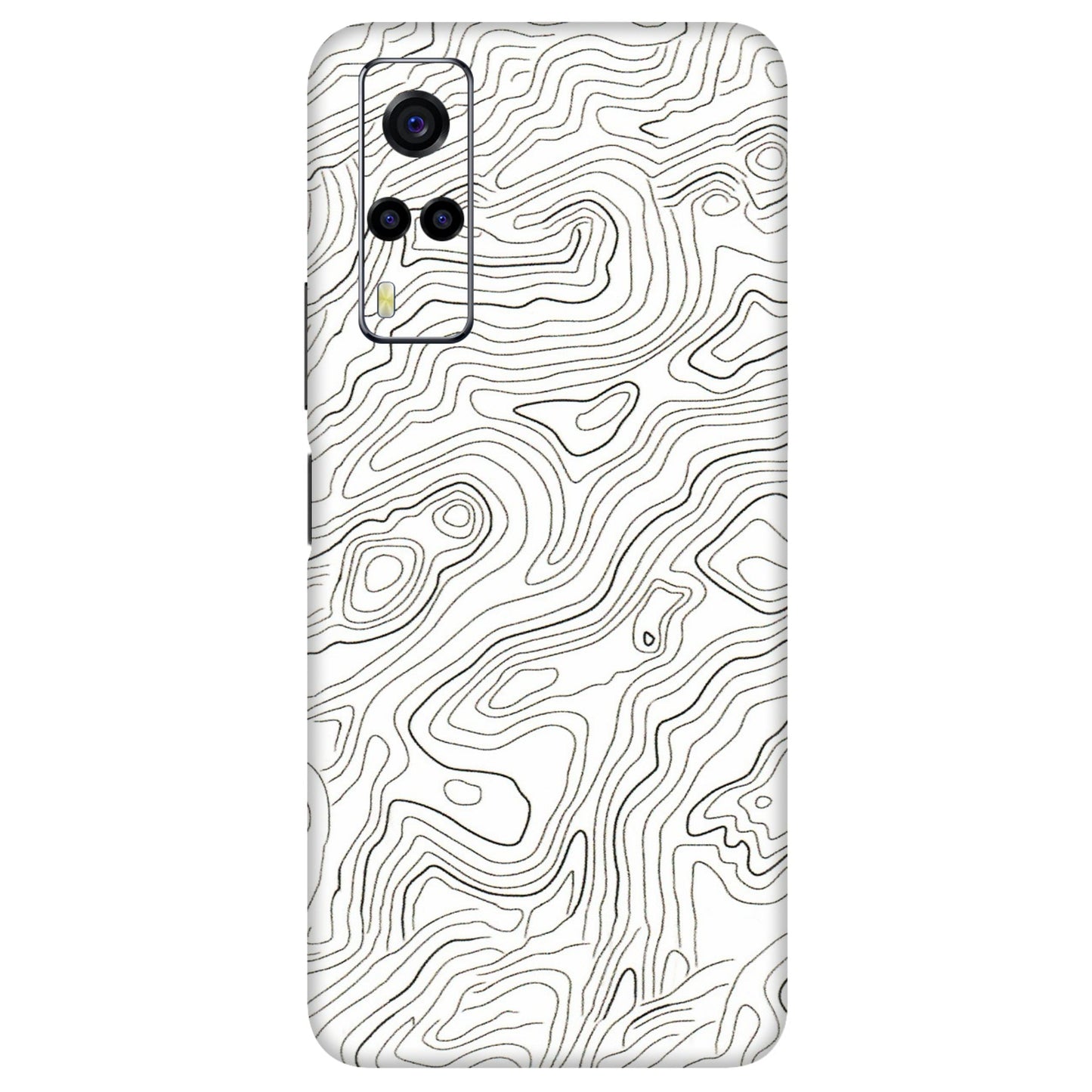 VIVO Y Series Phone Skins (All Models) - White Black Swirls - 3D Embossed Finish (L-219) Vivo Y53S