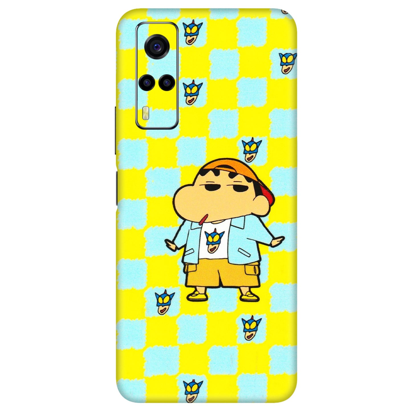 VIVO Y Series Phone Skins (All Models) - Yellow Blue Shinchan Cute - 3D Embossed Finish (L-221) Vivo Y53S