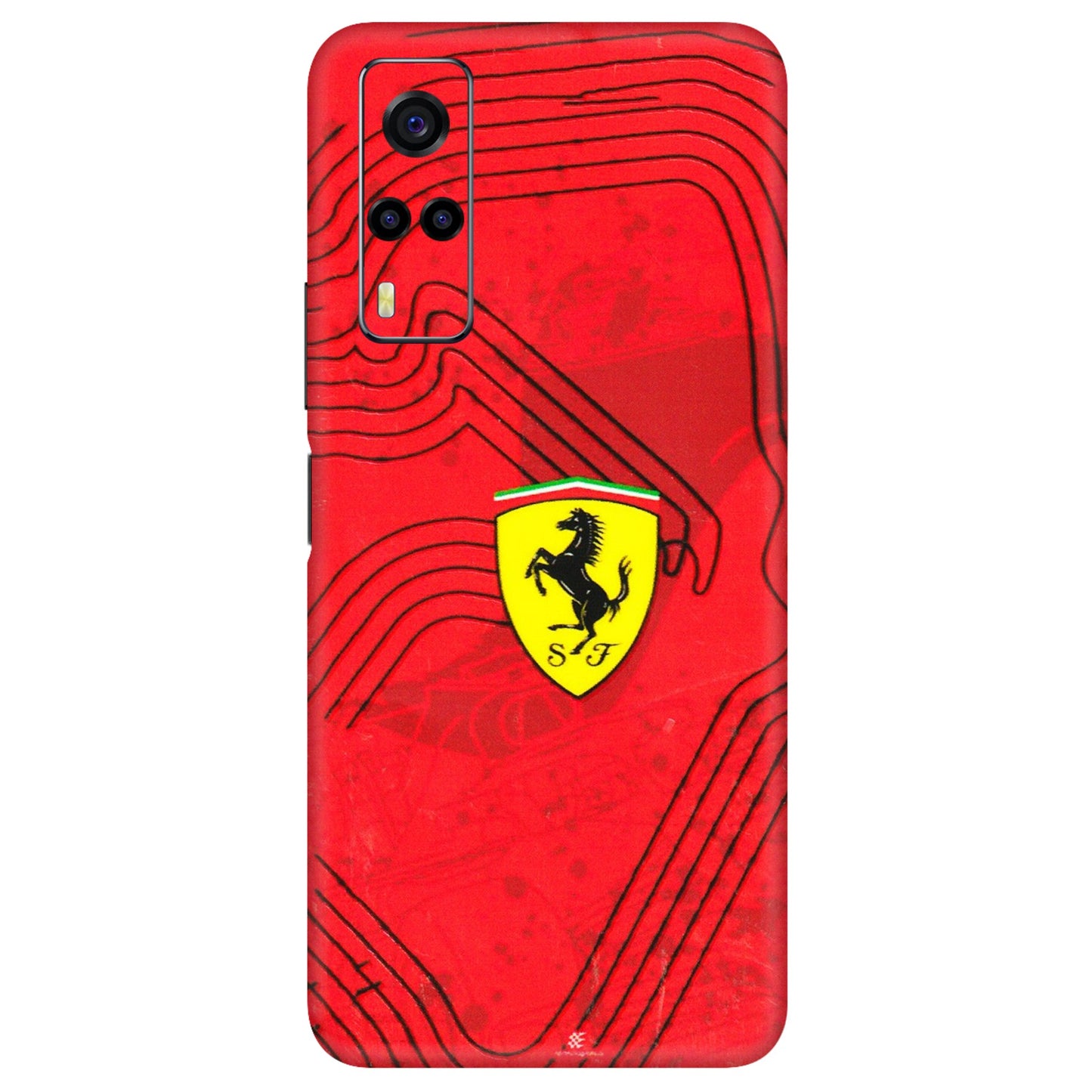 VIVO Y Series Phone Skins (All Models) - Red Ferrari Logo Stylish - 3D Embossed Finish (L-238) Vivo Y53S